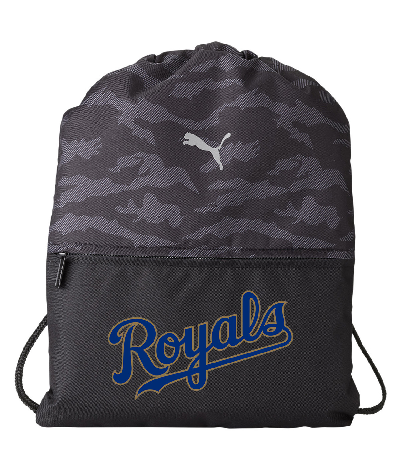 Kansas City Royals Jersey 2017 Baseball Logo Symbol Emblem Customized Design on Camo Drawstring Backpack Bag