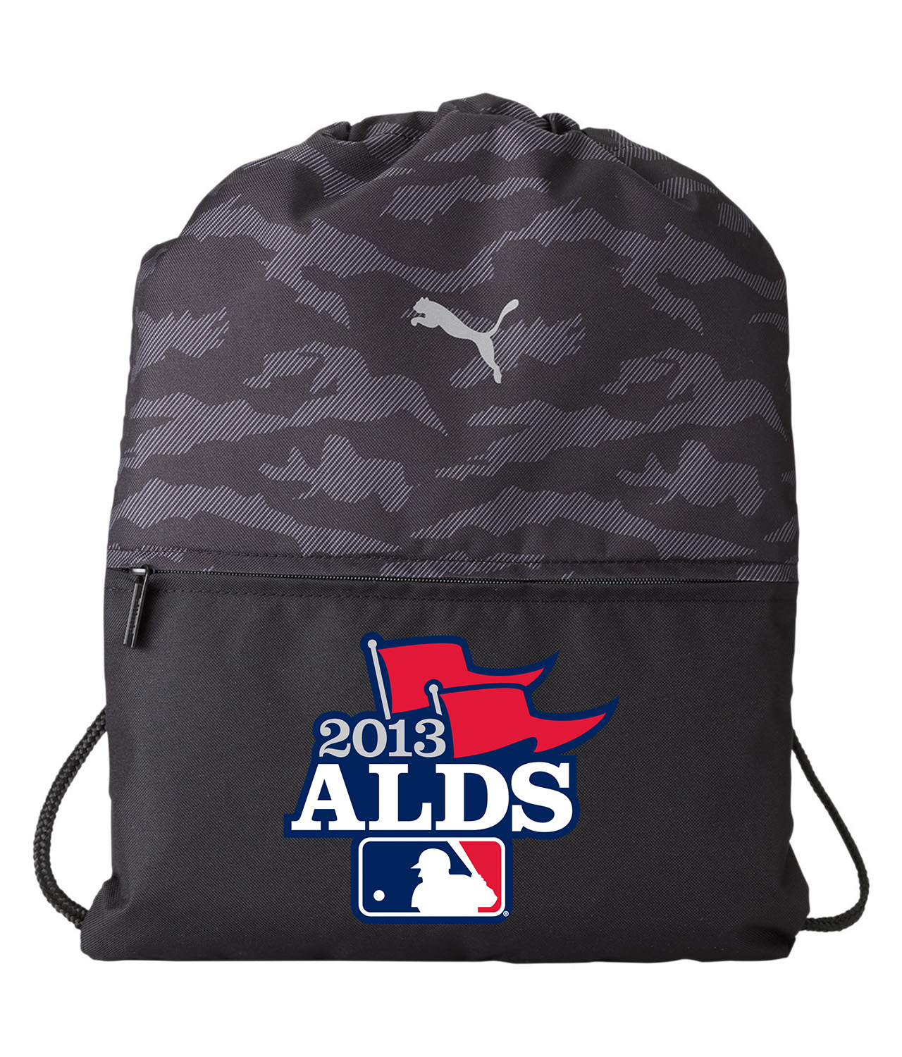 2013 American League Division Series - 2013 ALDS Primary Baseball Logo Symbol Emblem Customized Design on Camo Drawstring Backpack Bag
