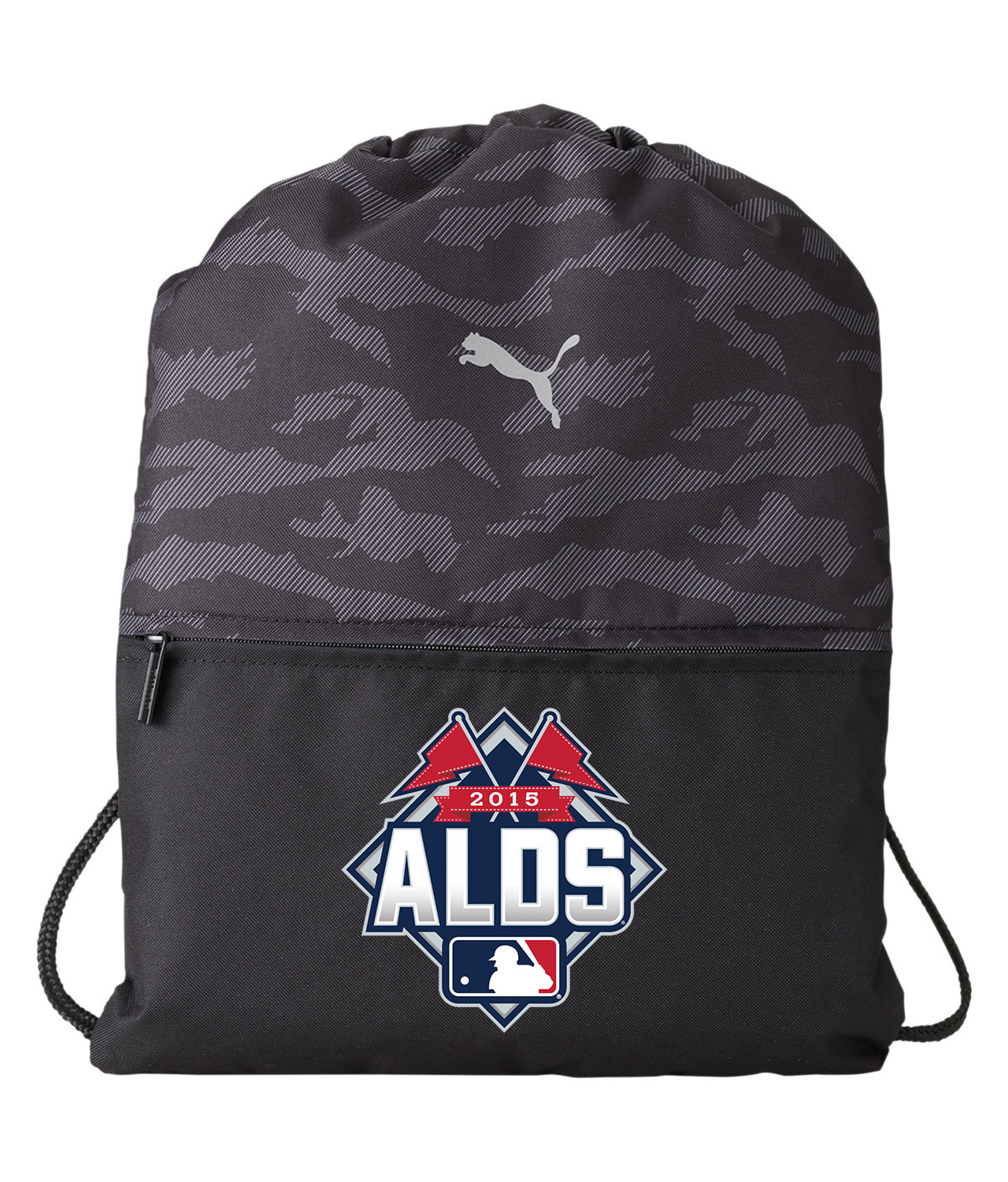 2015 American League Division Series 2015 ALDS Baseball Logo Symbol Emblem Customized Design on Camo Drawstring Backpack Bag