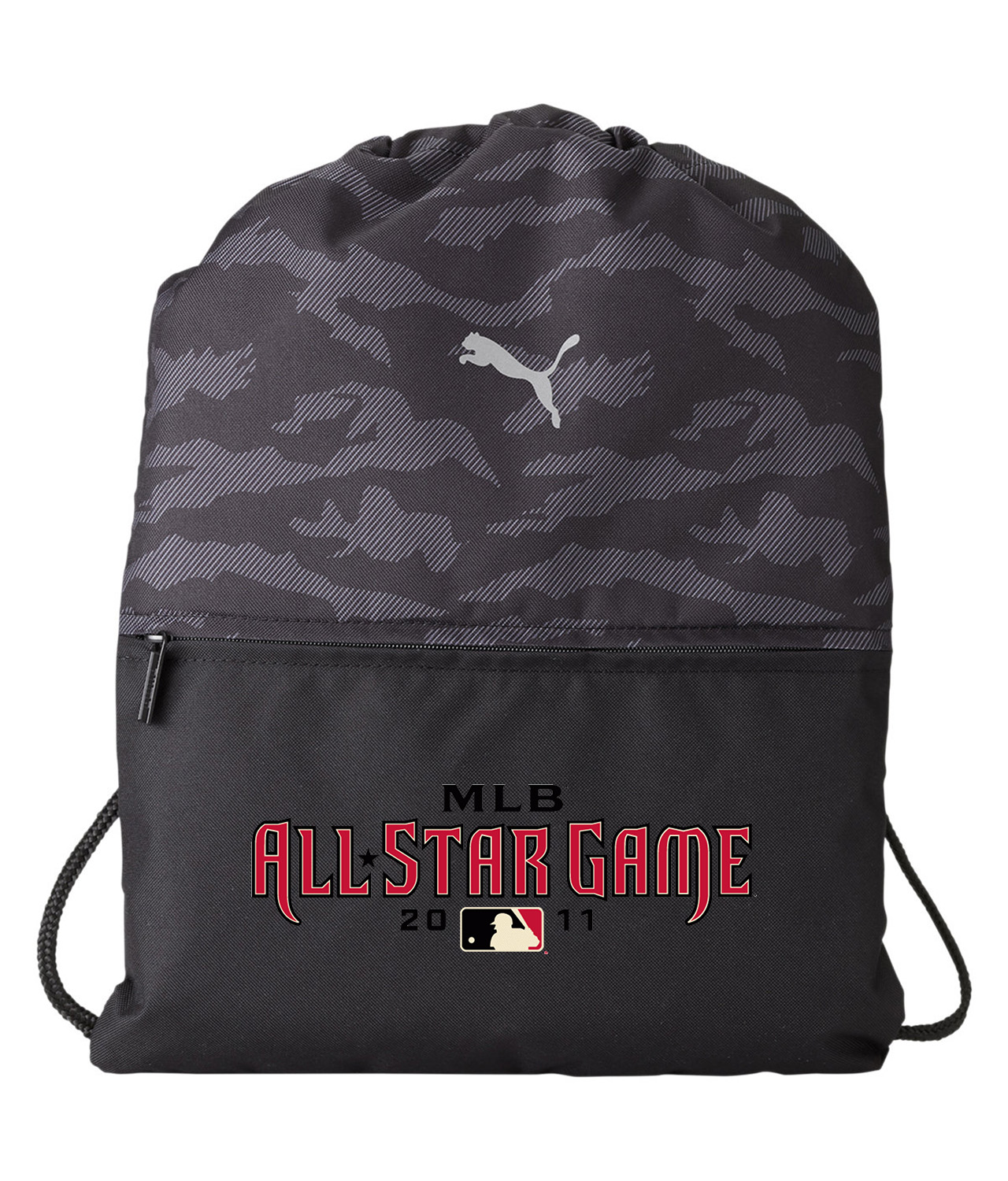 MLB All-Star Game 2011 Chase Field Phoenix Arizona Baseball Logo Symbol Emblem Customized Design on Camo Drawstring Backpack Bag