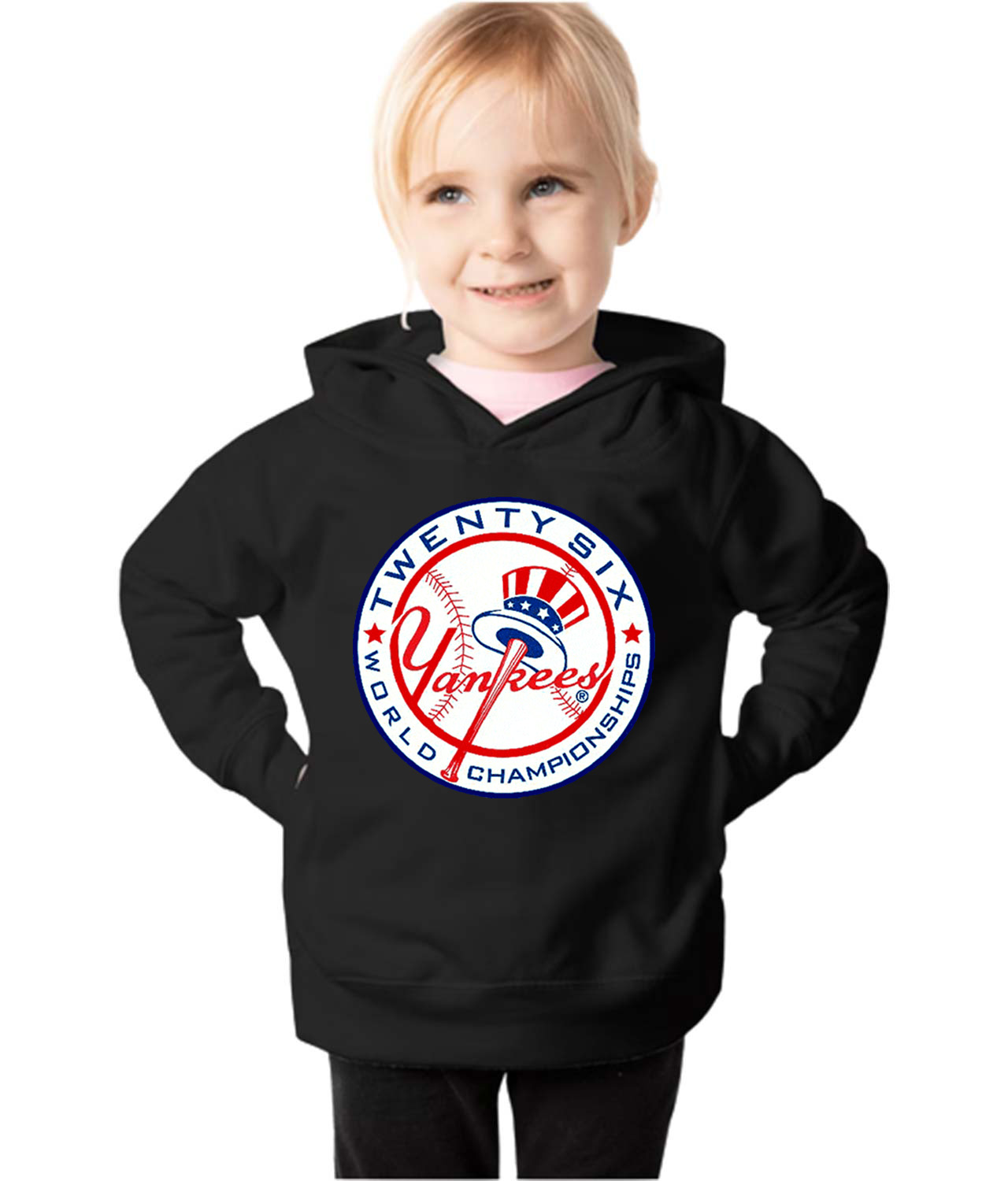 New York Yankees 26-Time World Series Champions Baseball Logo Symbol Emblem Customized Design on Toddler Pullover Fleece Hoodie