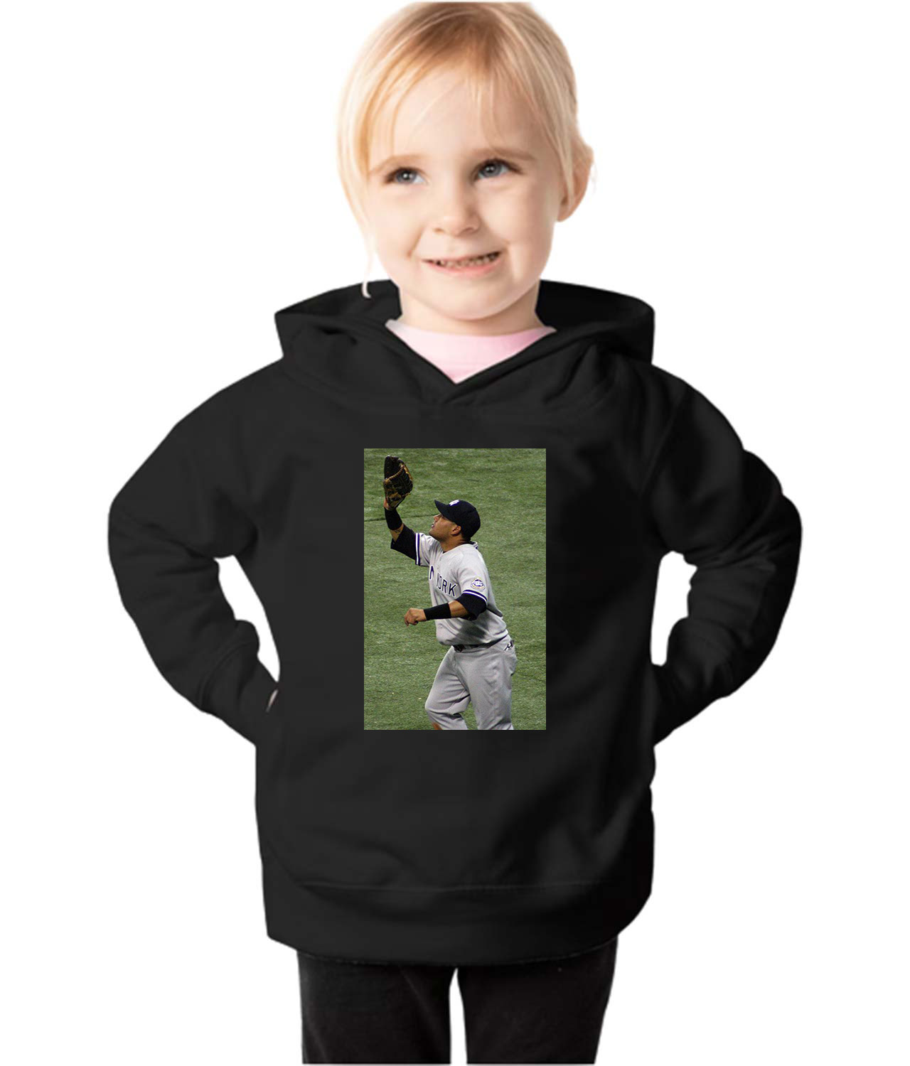 2009 Catch New York Yankees Photo Baseball Logo Symbol Emblem Customized Design on Toddler Pullover Fleece Hoodie