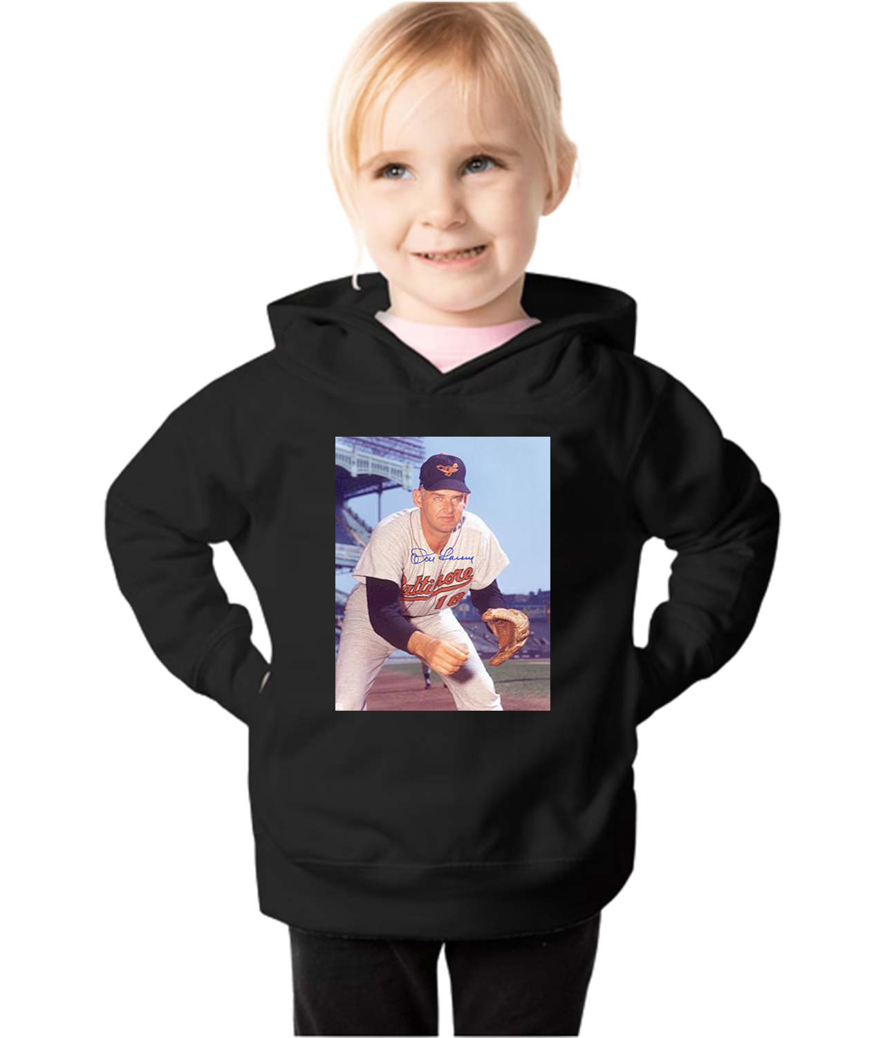 1954 Baltimore Orioles Photo Baseball Logo Symbol Emblem Customized Design on Toddler Pullover Fleece Hoodie