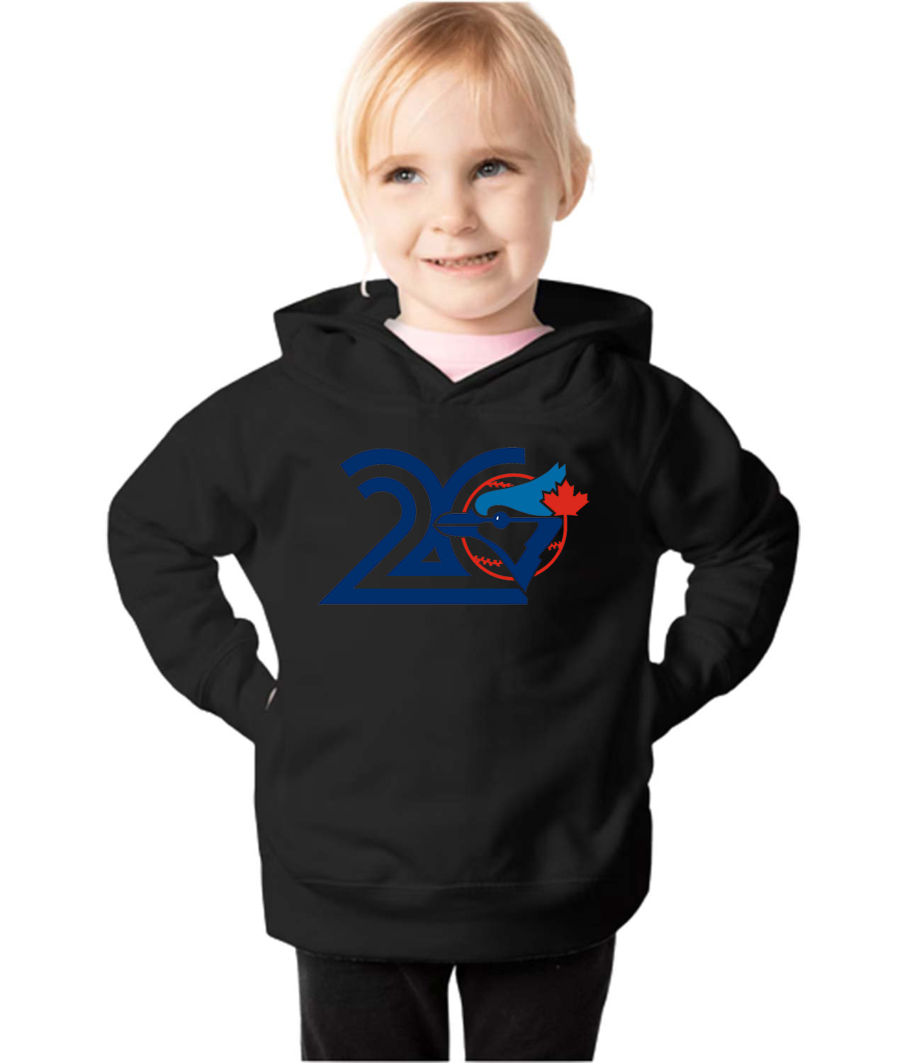 Toronto Blue Jays 20th Anniversary 1996 Baseball Logo Symbol Emblem Customized Design on Toddler Pullover Fleece Hoodie