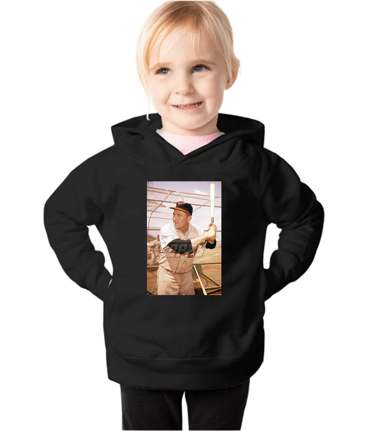 1960 Baltimore Orioles Gordon Photo Baseball Logo Symbol Emblem Customized Design on Toddler Pullover Fleece Hoodie
