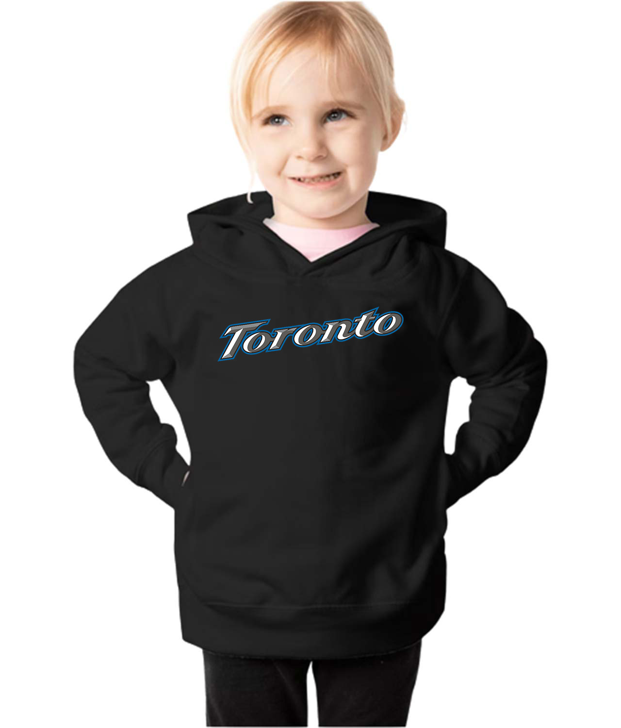 Toronto Blue Jays Alternate Silver 2004 Baseball Logo Symbol Emblem Customized Design on Toddler Pullover Fleece Hoodie