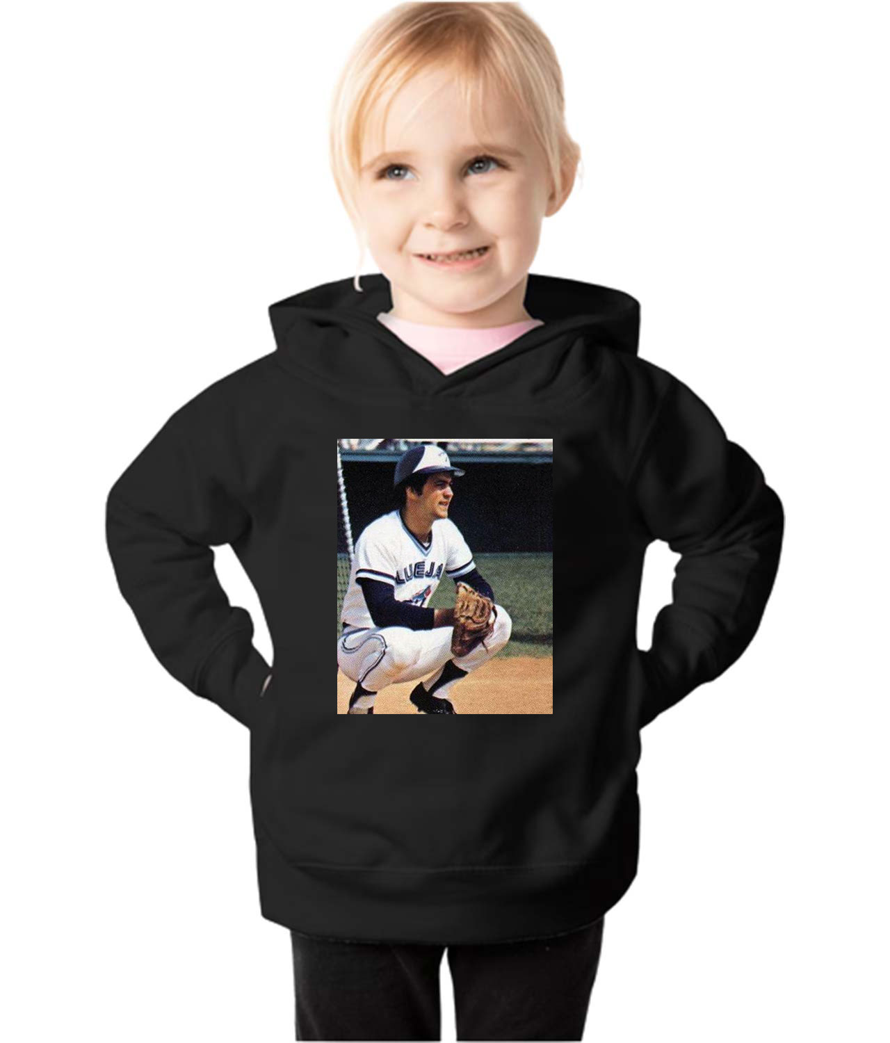 1977 Rick Cerone Toronto Blue Jays Photo Baseball Logo Symbol Emblem Customized Design on Toddler Pullover Fleece Hoodie
