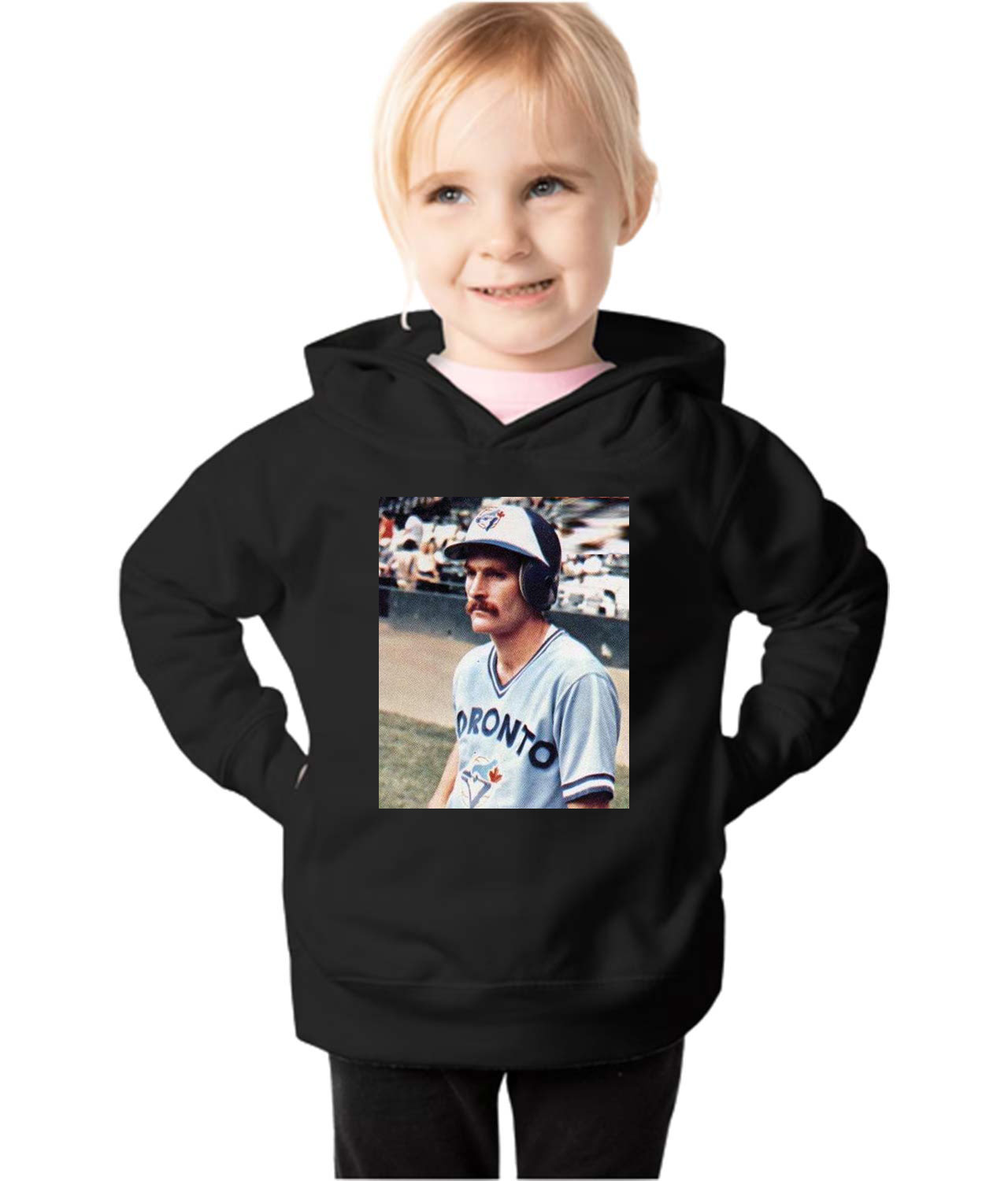 1977 Steve Staggs Toronto Blue Jays Photo Baseball Logo Symbol Emblem Customized Design on Toddler Pullover Fleece Hoodie