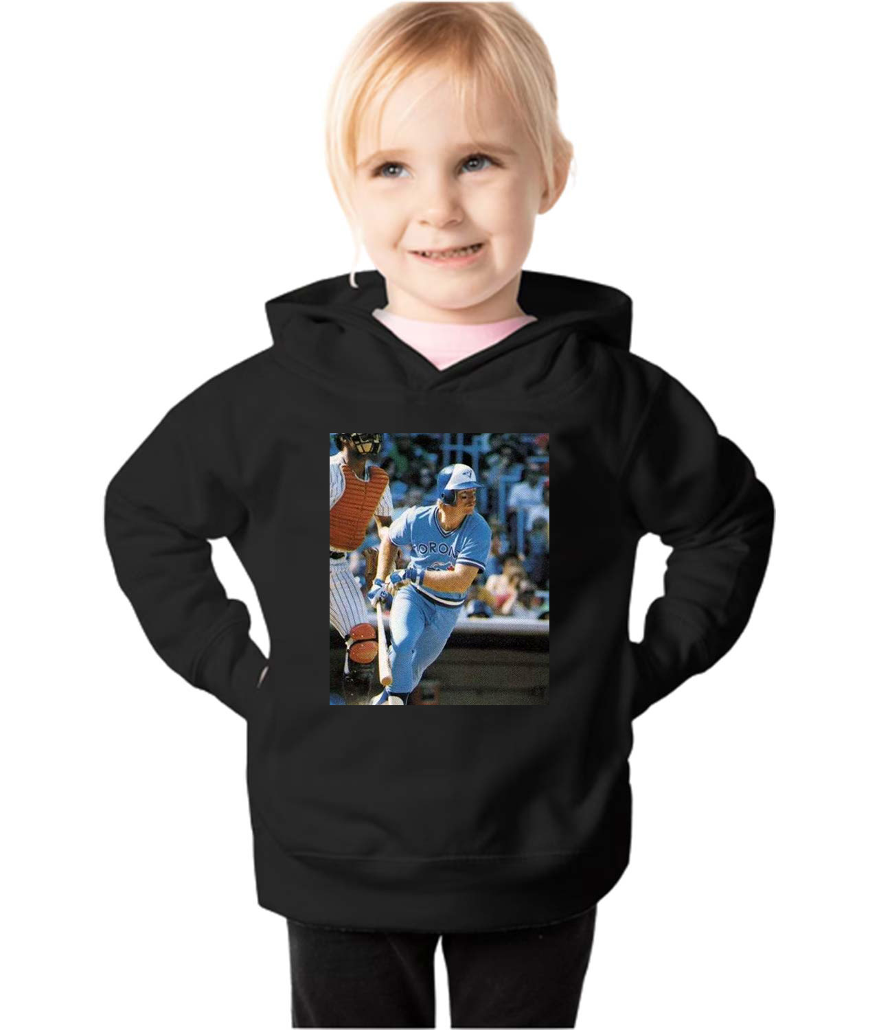 1978 Roy Howell Toronto Blue Jays Photo Baseball Logo Symbol Emblem Customized Design on Toddler Pullover Fleece Hoodie