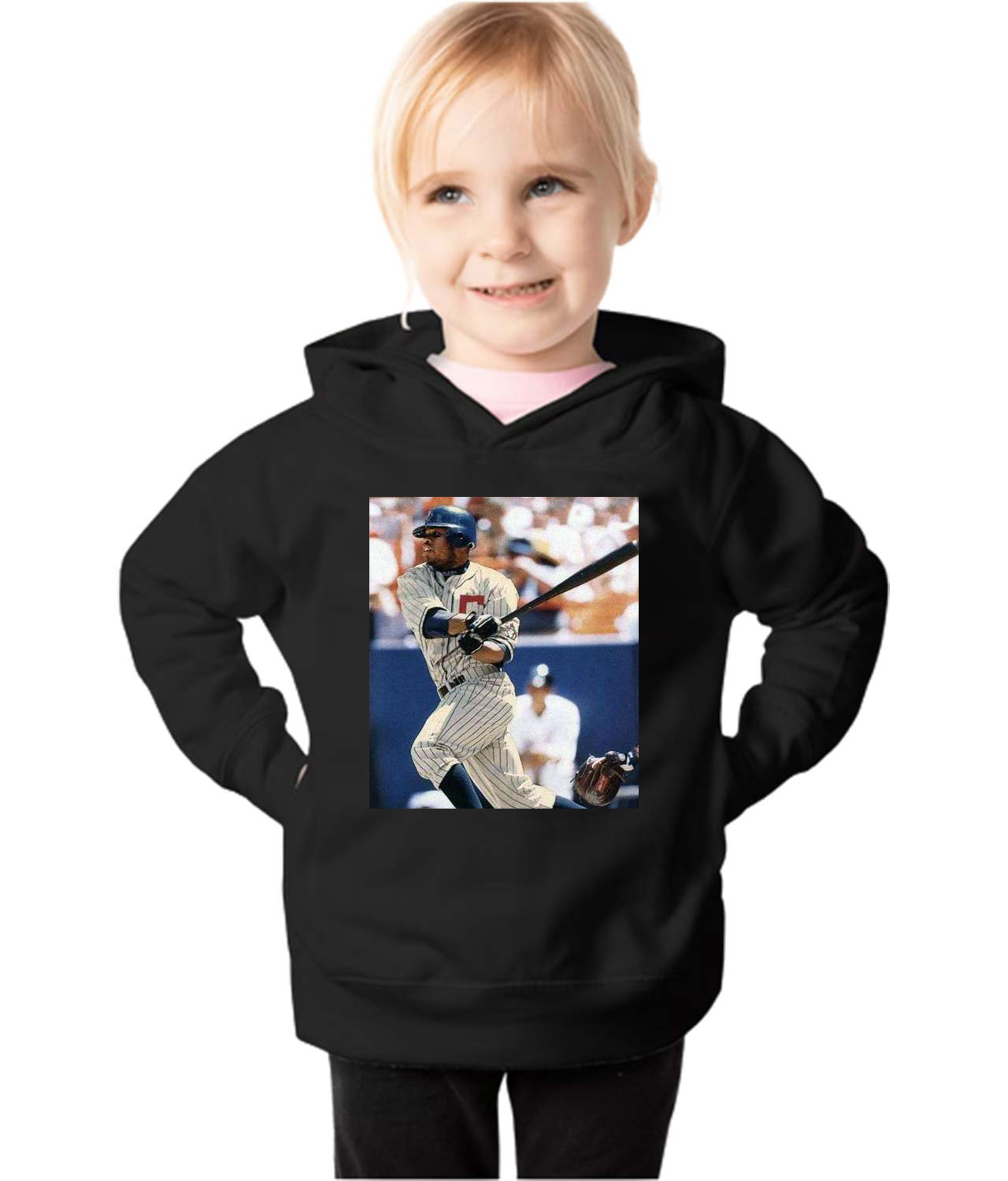 2001 Season Shannon Stewart Toronto Blue Jays Photo Baseball Logo Symbol Emblem Customized Design on Toddler Pullover Fleece Hoodie