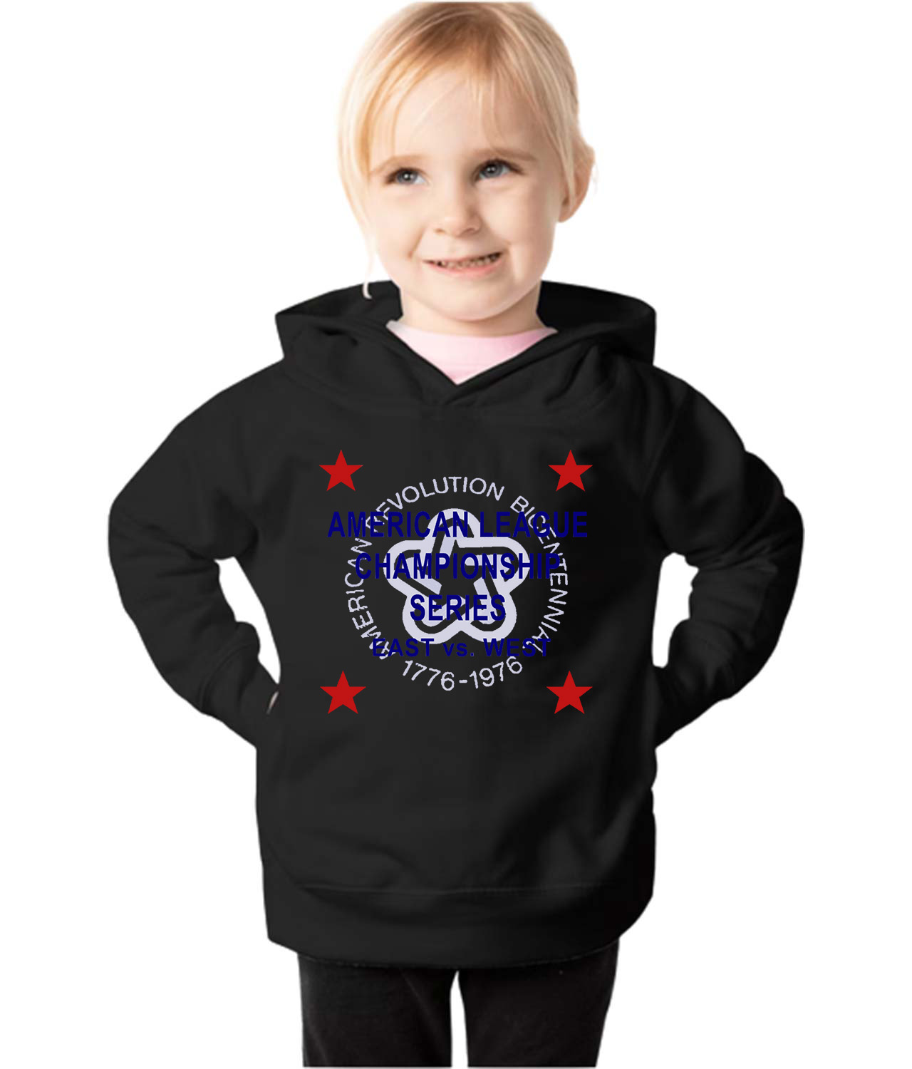 1976 American League Championship Series East Vs. West ALCS Baseball Logo Symbol Emblem Customized Design on Toddler Pullover Fleece Hoodie
