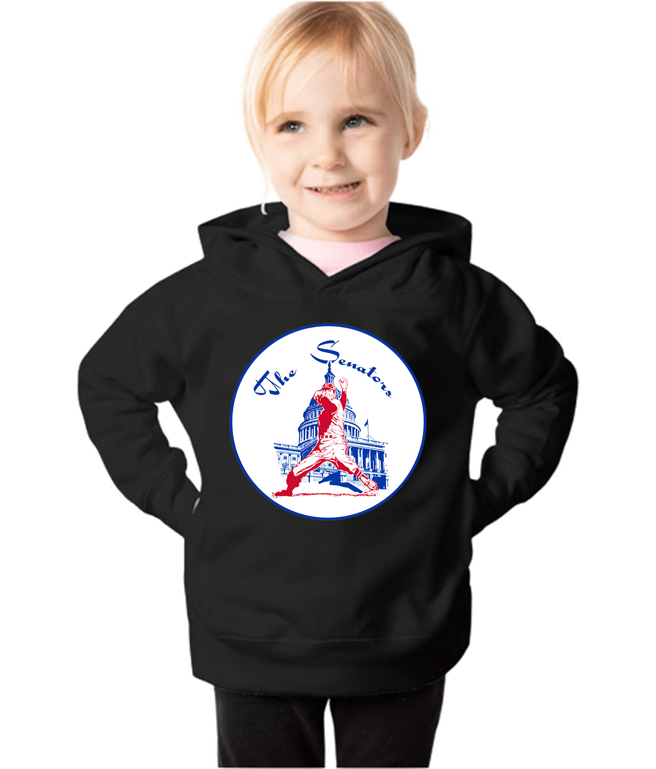 Washington Senators Primary 1961-71 Baseball Logo Symbol Emblem Customized Design on Toddler Pullover Fleece Hoodie