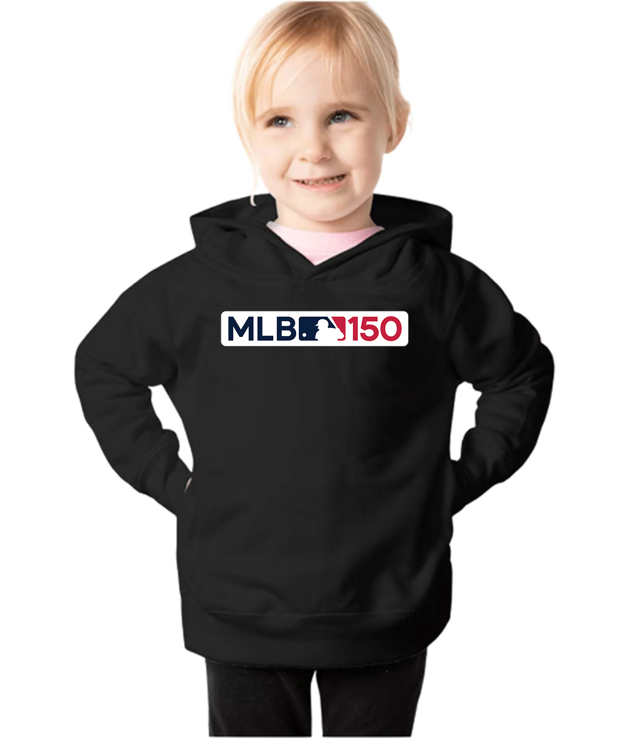Major League Baseball 150th MLB 150 Anniversary Logo Emblem Customized Design on Toddler Pullover Fleece Hoodie
