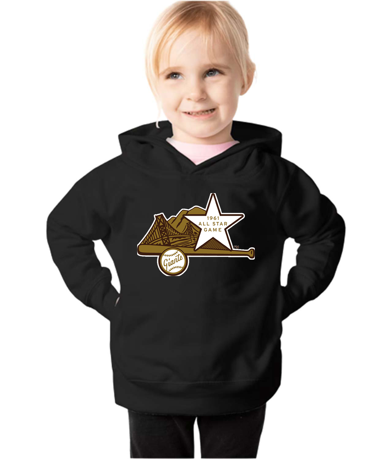 1961 MLB All-Star Game At Candlestick Park San Francisco California Baseball Logo Symbol Emblem Customized Design on Toddler Pullover Fleece Hoodie