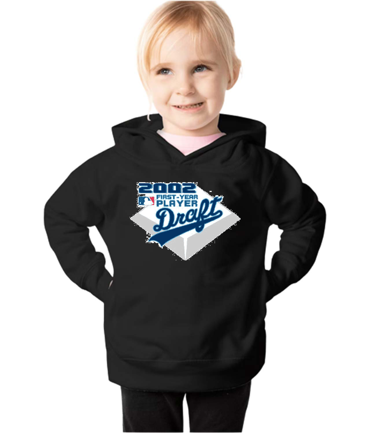 2002 Major League Baseball MLB Draft Logo Emblem Customized Design on Toddler Pullover Fleece Hoodie