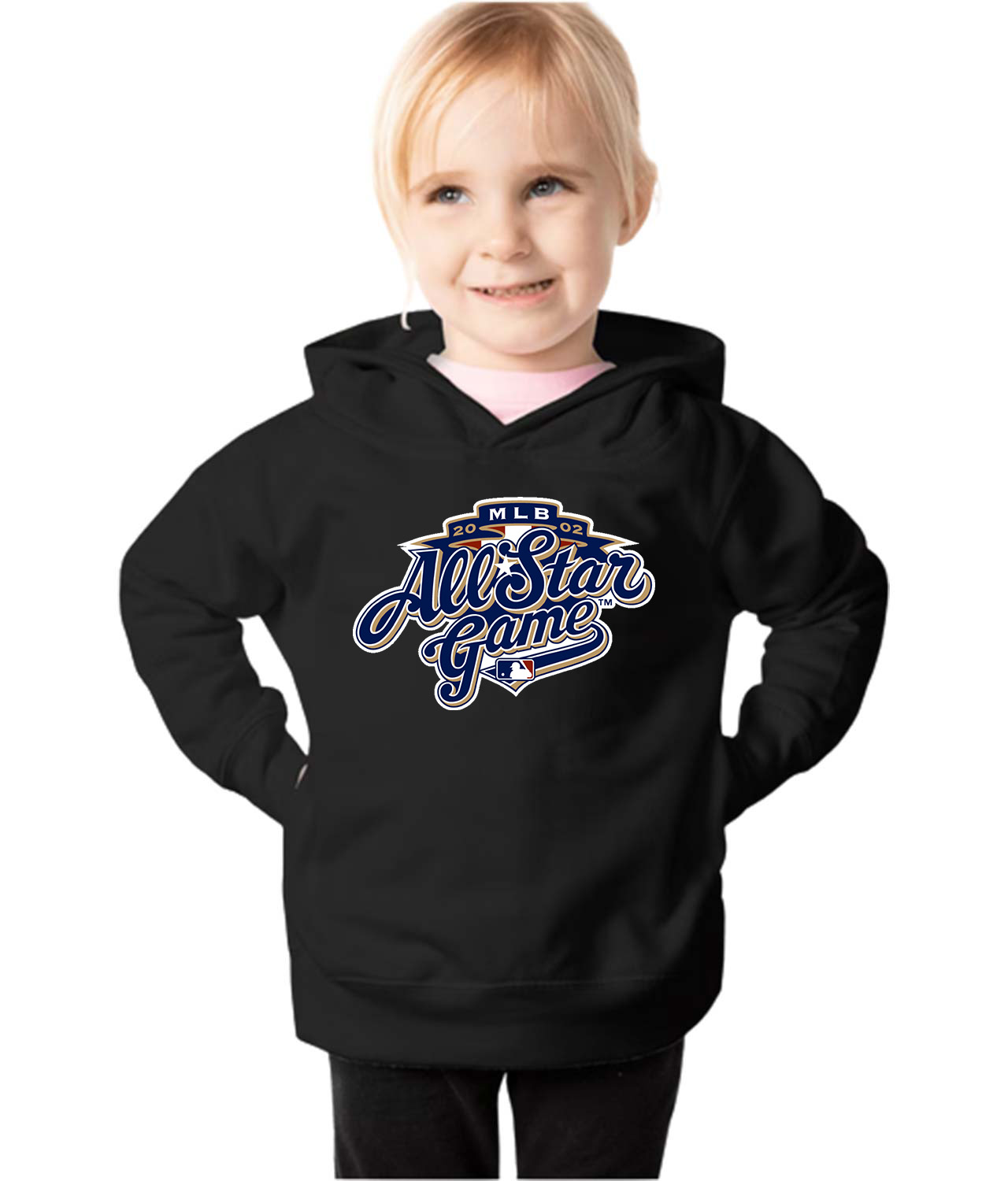 2002 MLB All-Star Game At Miller Park Milwaukee Wisconsin Baseball Logo Symbol Emblem Customized Design on Toddler Pullover Fleece Hoodie