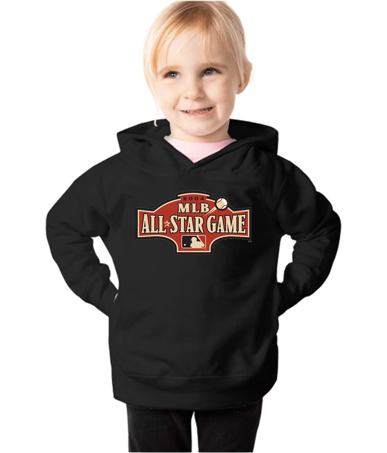 2004 MLB All-Star Game Minute Maid Park In Houston Texas Baseball Logo Symbol Emblem Customized Design on Toddler Pullover Fleece Hoodie