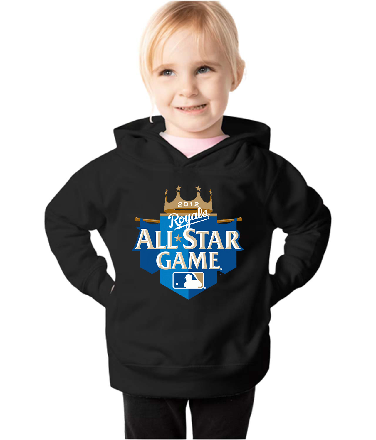 2012 MLB All-Star Game Kauffman Stadium Kansas City Missouri Baseball Logo Symbol Emblem Customized Design on Toddler Pullover Fleece Hoodie