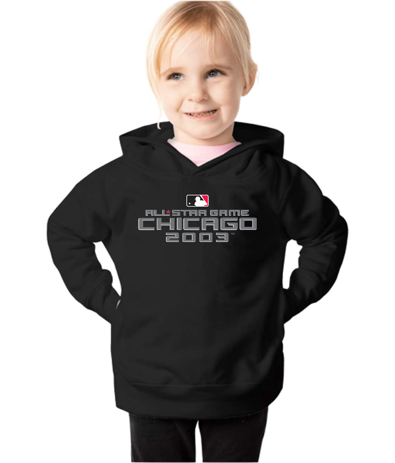 2003 MLB Major League Baseball All-Star Game At U.S. Cellular Field Chicago Illinois Logo Emblem Customized Design on Toddler Pullover Fleece Hoodie