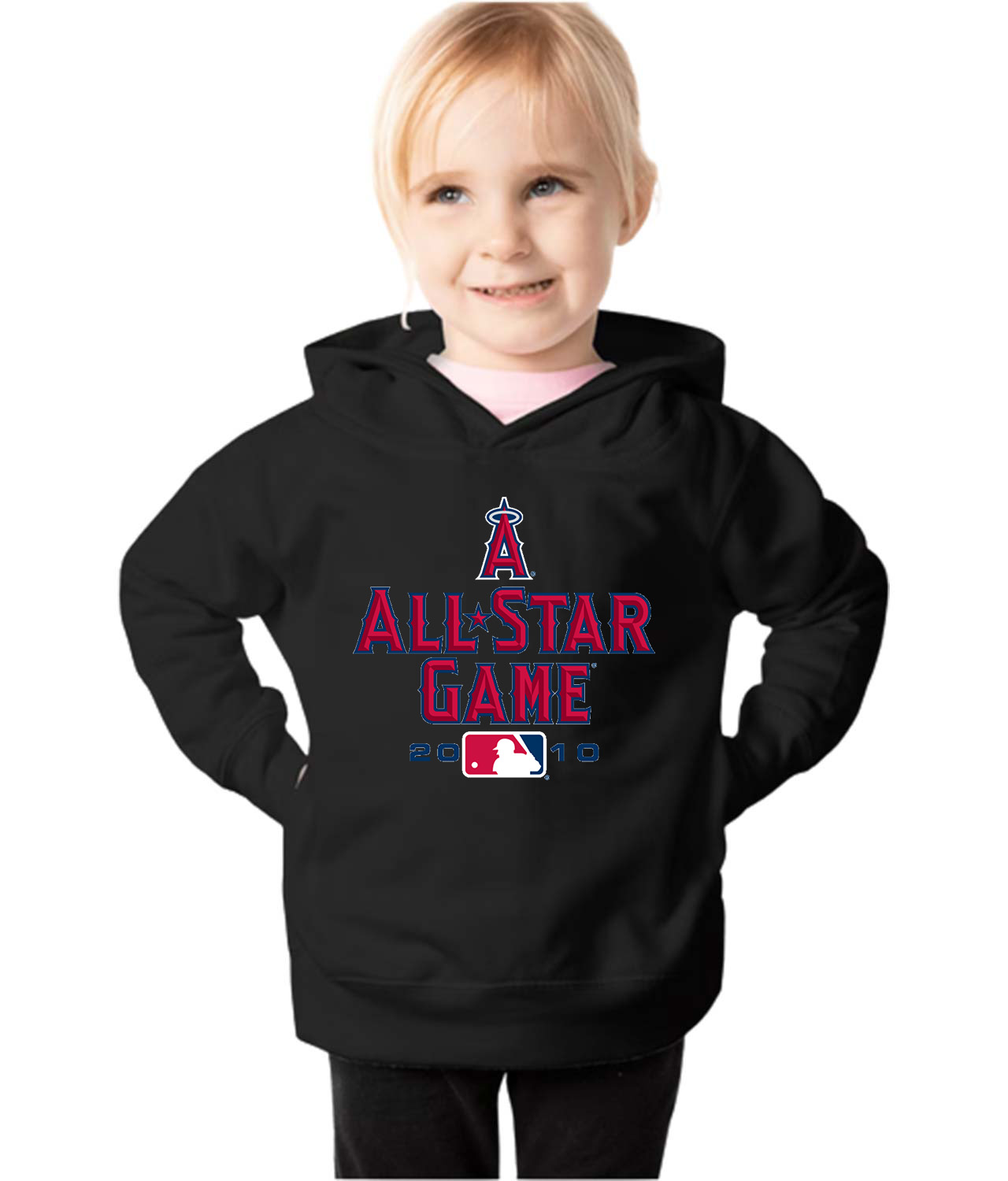 2010 MLB All-Star Game Angel Stadium Anaheim-California Baseball Logo Symbol Emblem Customized Design on Toddler Pullover Fleece Hoodie