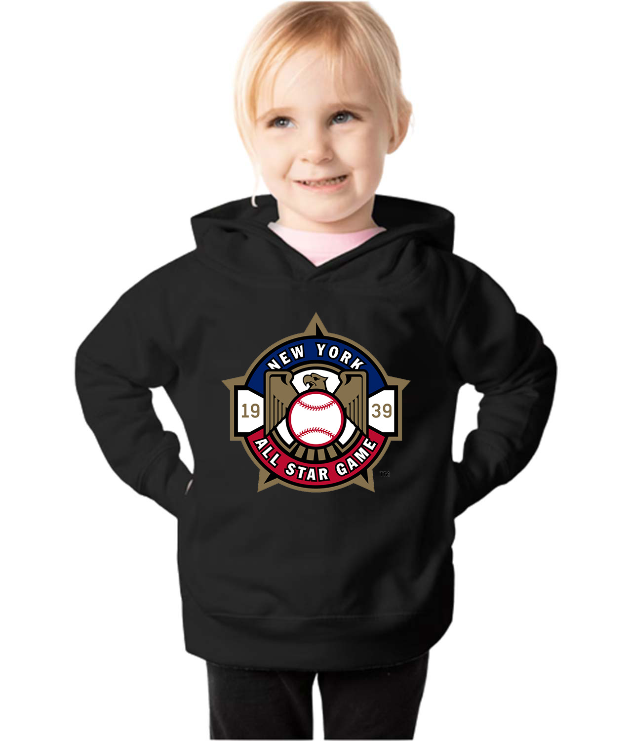 1939 MLB All-Star Game Yankee Stadium New York Baseball Logo Symbol Emblem Customized Design on Toddler Pullover Fleece Hoodie