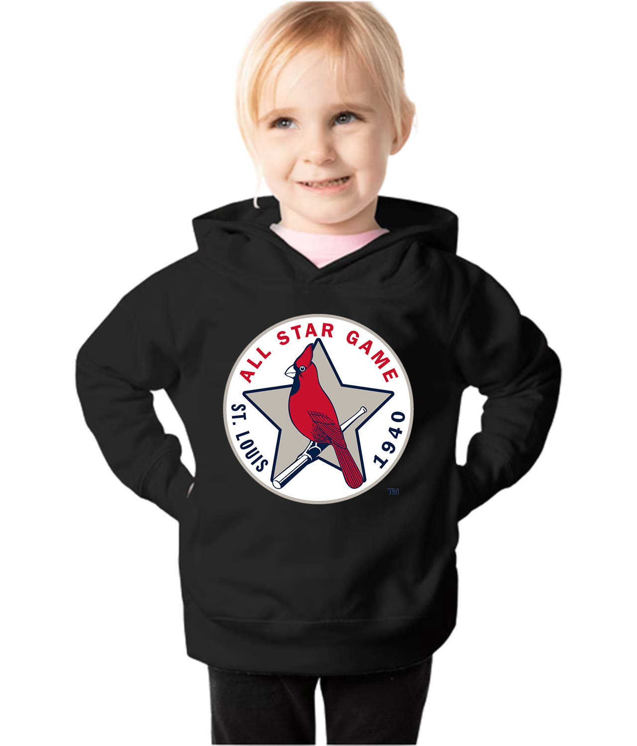 1940 MLB All-Star Game Sportsman's Park St. Louis Missouri Baseball Logo Symbol Emblem Customized Design on Toddler Pullover Fleece Hoodie