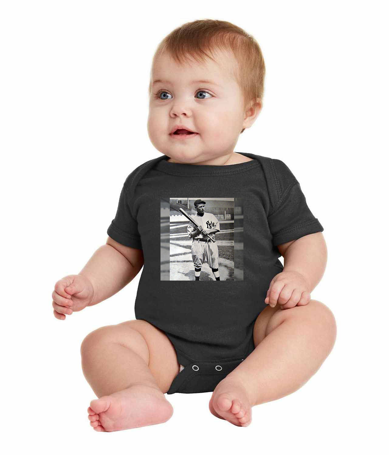 Fritz Maisel New York Yankees 1914 Season Baseball Logo Symbol Emblem Customized Design on Infant Baby Rib Bodysuit