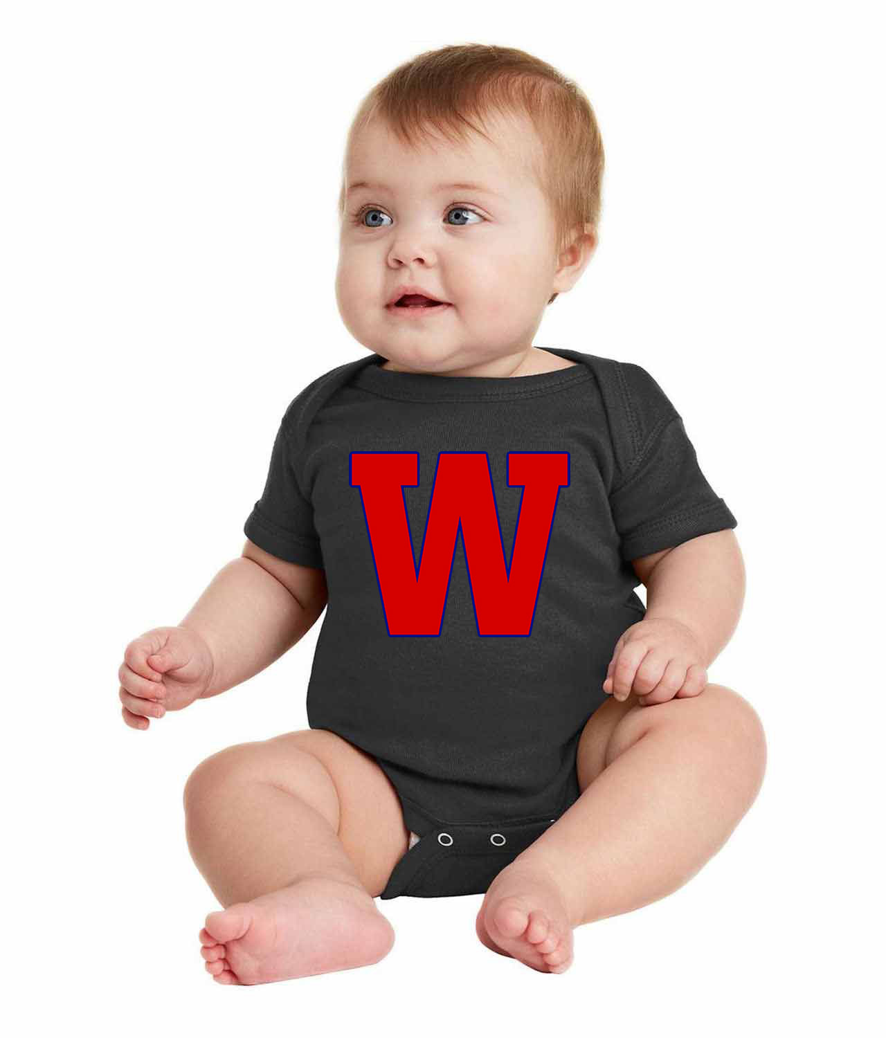 Washington Nationals Jersey 1928 Baseball Logo Symbol Emblem Customized Design on Infant Baby Rib Bodysuit