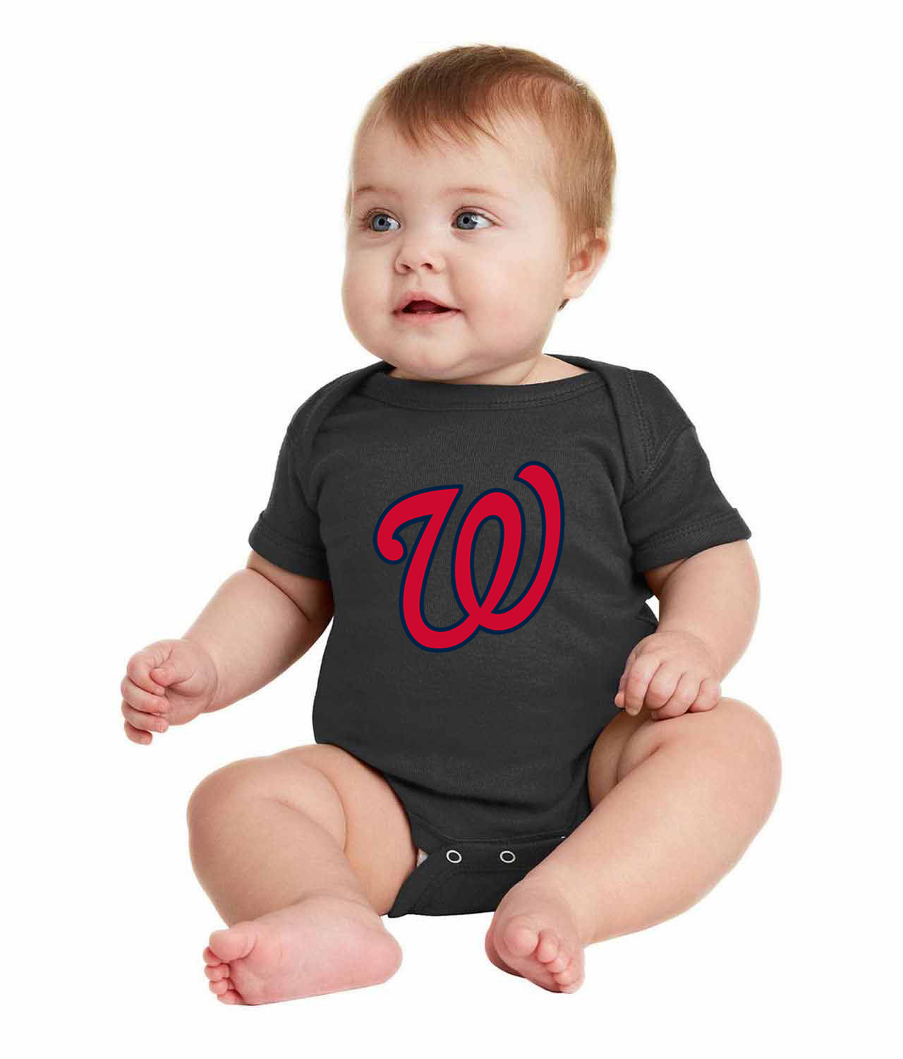 Washington Senators Cap 1967 Baseball Logo Symbol Emblem Customized Design on Infant Baby Rib Bodysuit