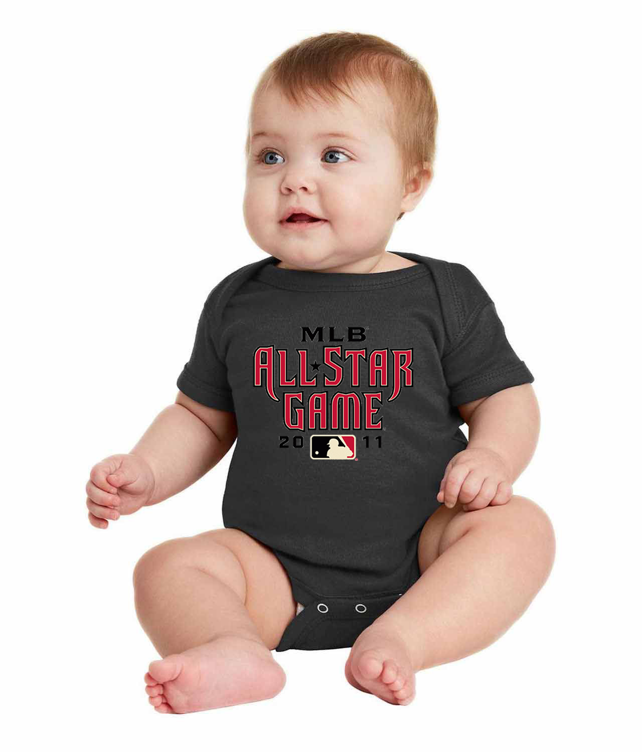 2011 MLB All-Star Game Chase Field Arizona Baseball Logo Symbol Emblem Customized Design on Infant Baby Rib Bodysuit