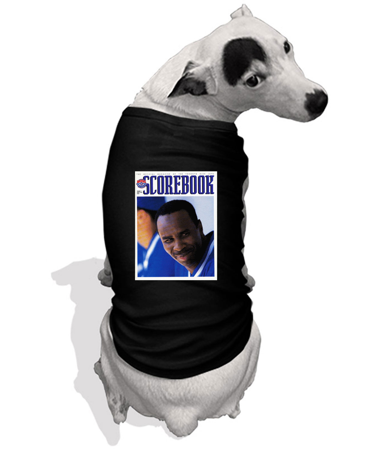 1995 Toronto Blue Jays Game Program - Devon White Customized Design on Doggie Puppy Dog Tshirt - Image 1