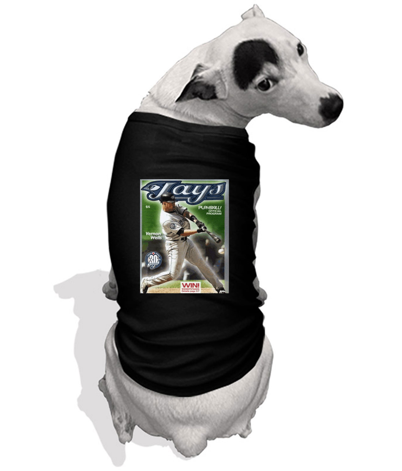 2006 Toronto Blue Jays Game Program - Vernon Wells Customized Design on Doggie Puppy Dog Tshirt