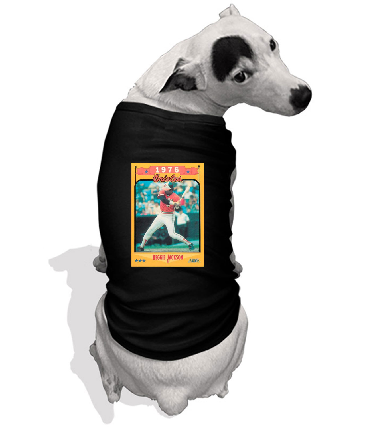 1976 Baltimore Orioles Reggie Jackson RF Photo Customized Design on Doggie Puppy Dog Tshirt