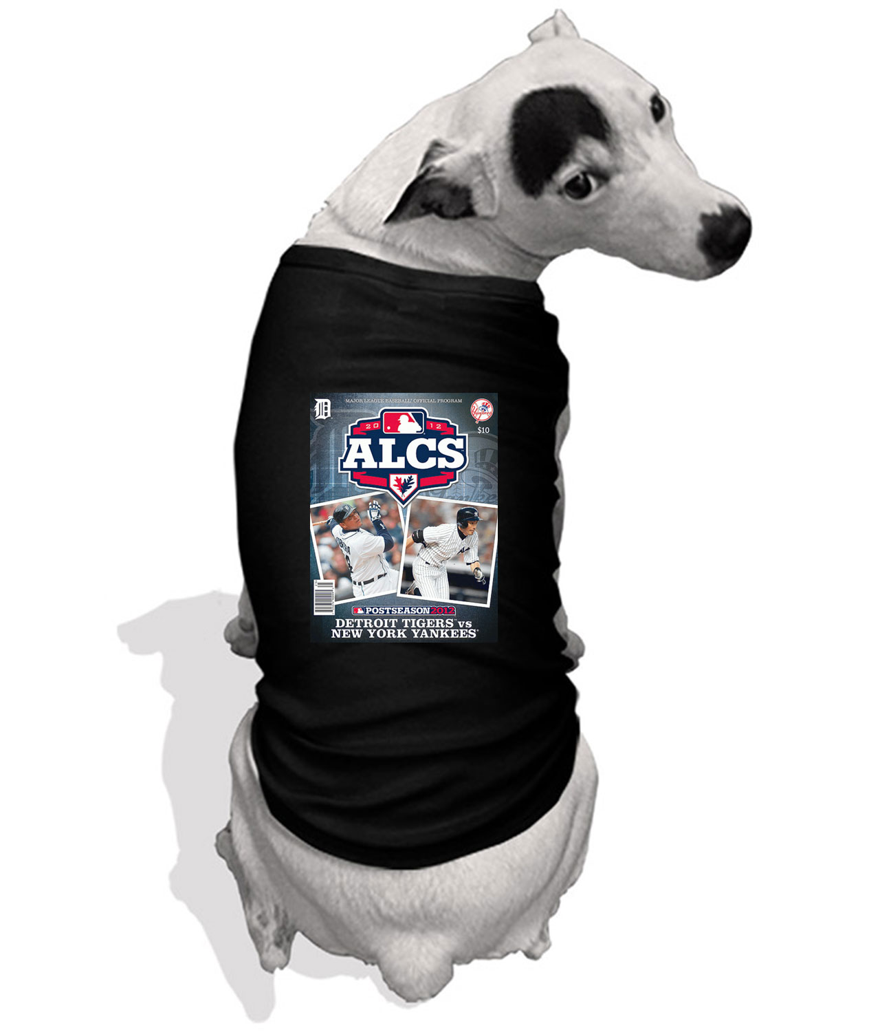 2012 ALCS Program - New York Yankees vs Detroit Tigers Customized Design on Doggie Puppy Dog Tshirt