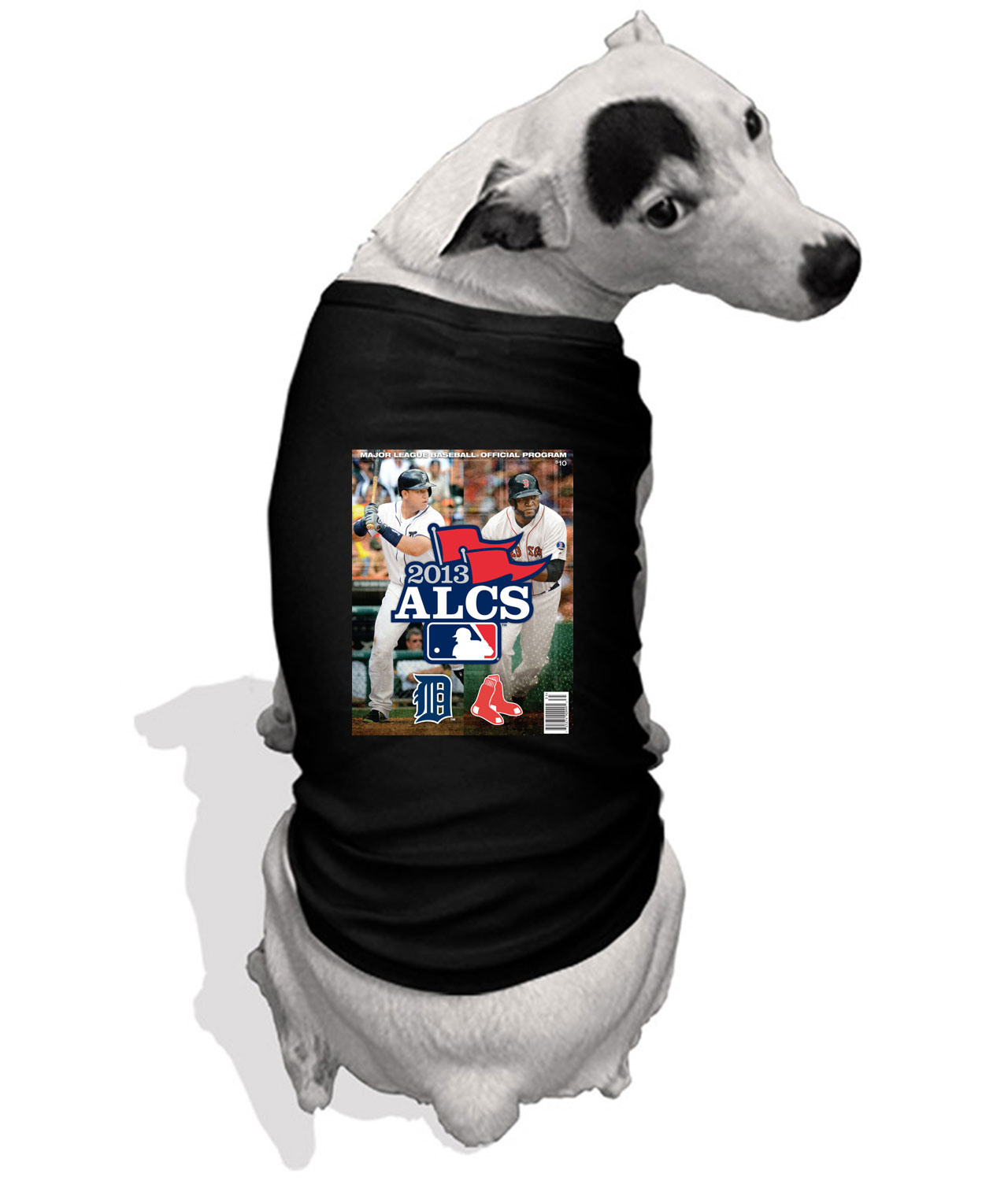 2013 ALCS Program Cover - Boston Red Sox Vs Detroit Tigers Customized Design on Doggie Puppy Dog Tshirt