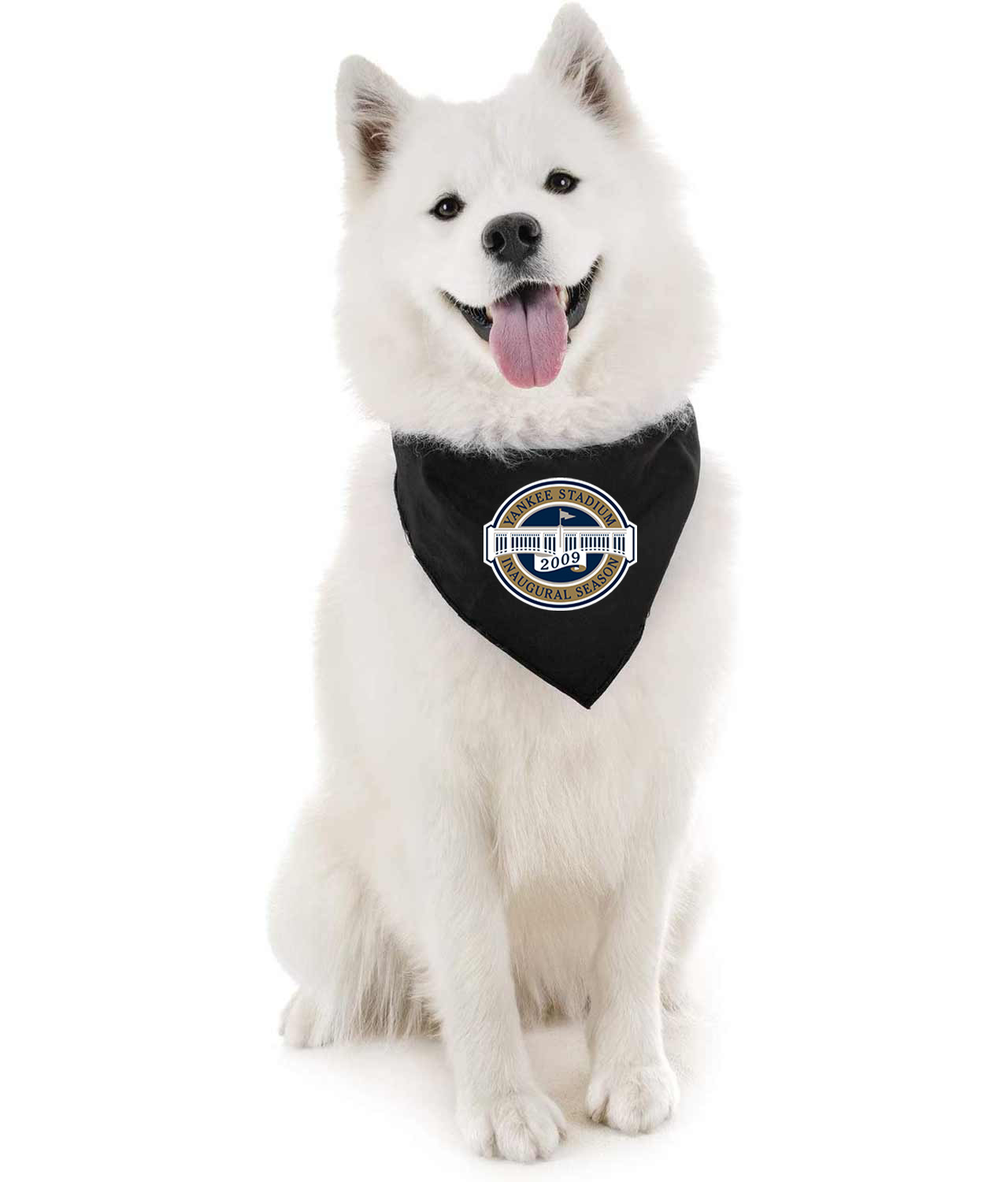 New York Yankee Stadium Inaugural Season Baseball Logo Symbol Emblem Customized Design on Doggie Puppy Dog Bandana