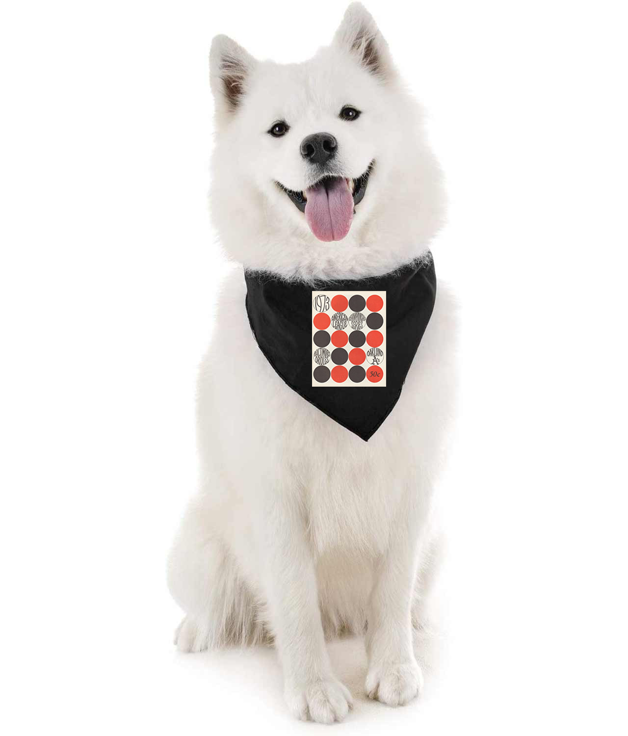 Baltimore Orioles 1973 ALCS Program Baseball Logo Symbol Emblem Customized Design on Doggie Puppy Dog Bandana