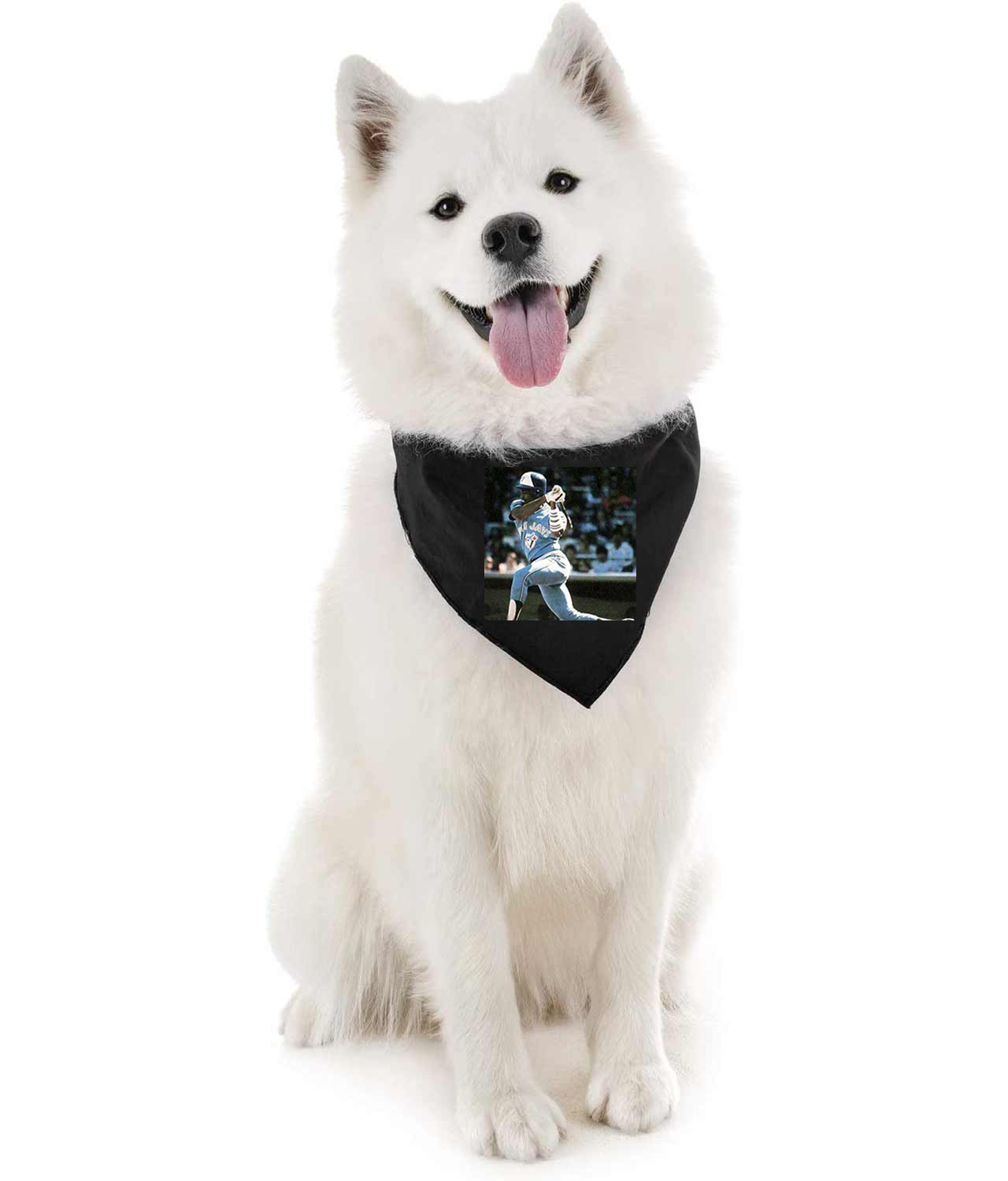 1985 George Bell Toronto Blue Jays Photo Baseball Logo Symbol Emblem Customized Design on Doggie Puppy Dog Bandana