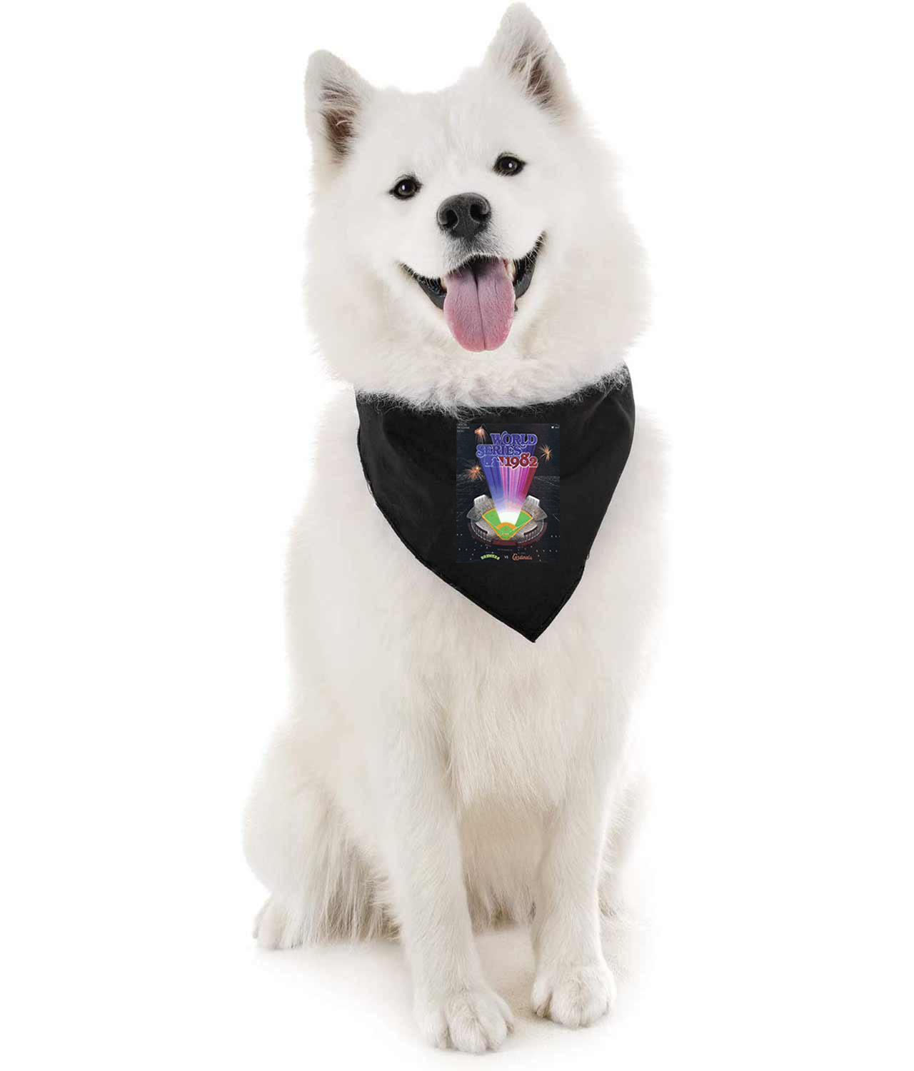 MLB World Series Program 1982 Milwaukee Brewers vs. St Louis Cardinals Baseball Logo Symbol Emblem Customized Design on Doggie Puppy Dog Bandana