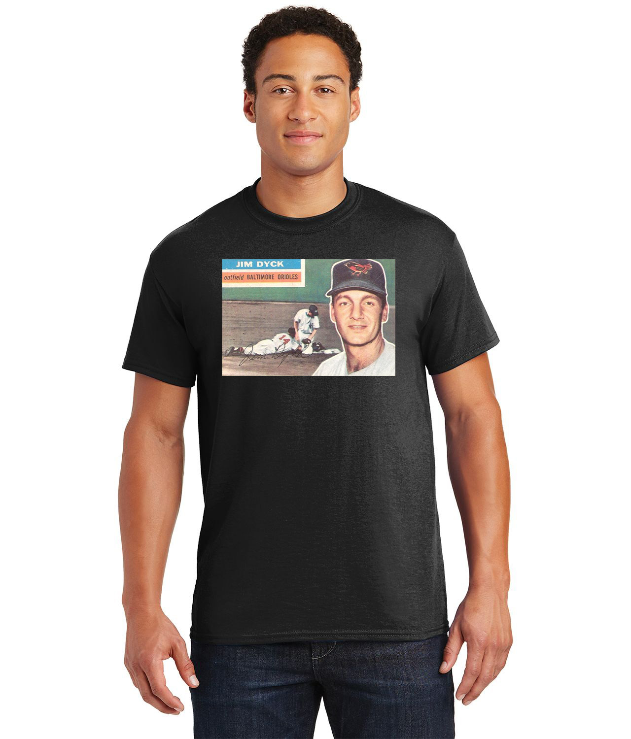 1956 Baltimore Orioles Jim Dyck Outfield Photo Baseball Logo Customized Design on  Unisex Tshirt Tee