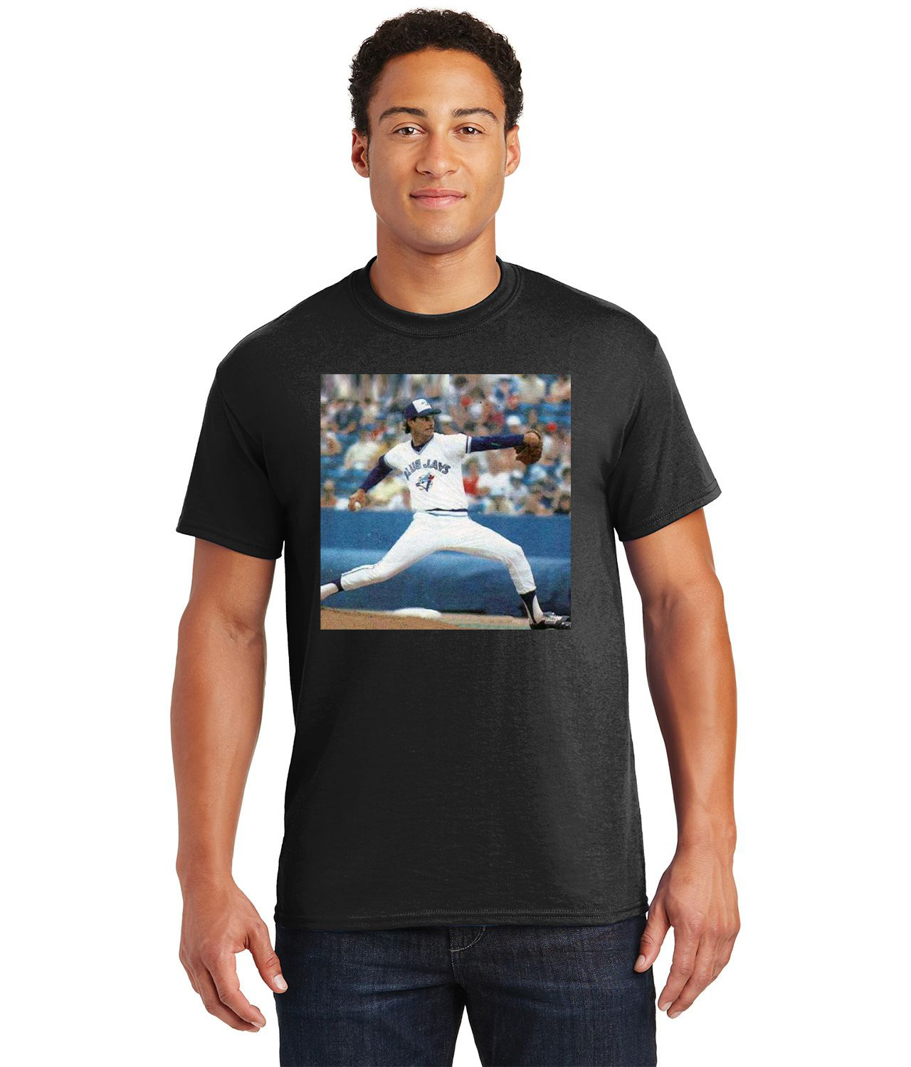1979 Jim Clancy Toronto Blue Jays Photo Baseball Logo Customized Design on Unisex Tshirt Tee - Image 1