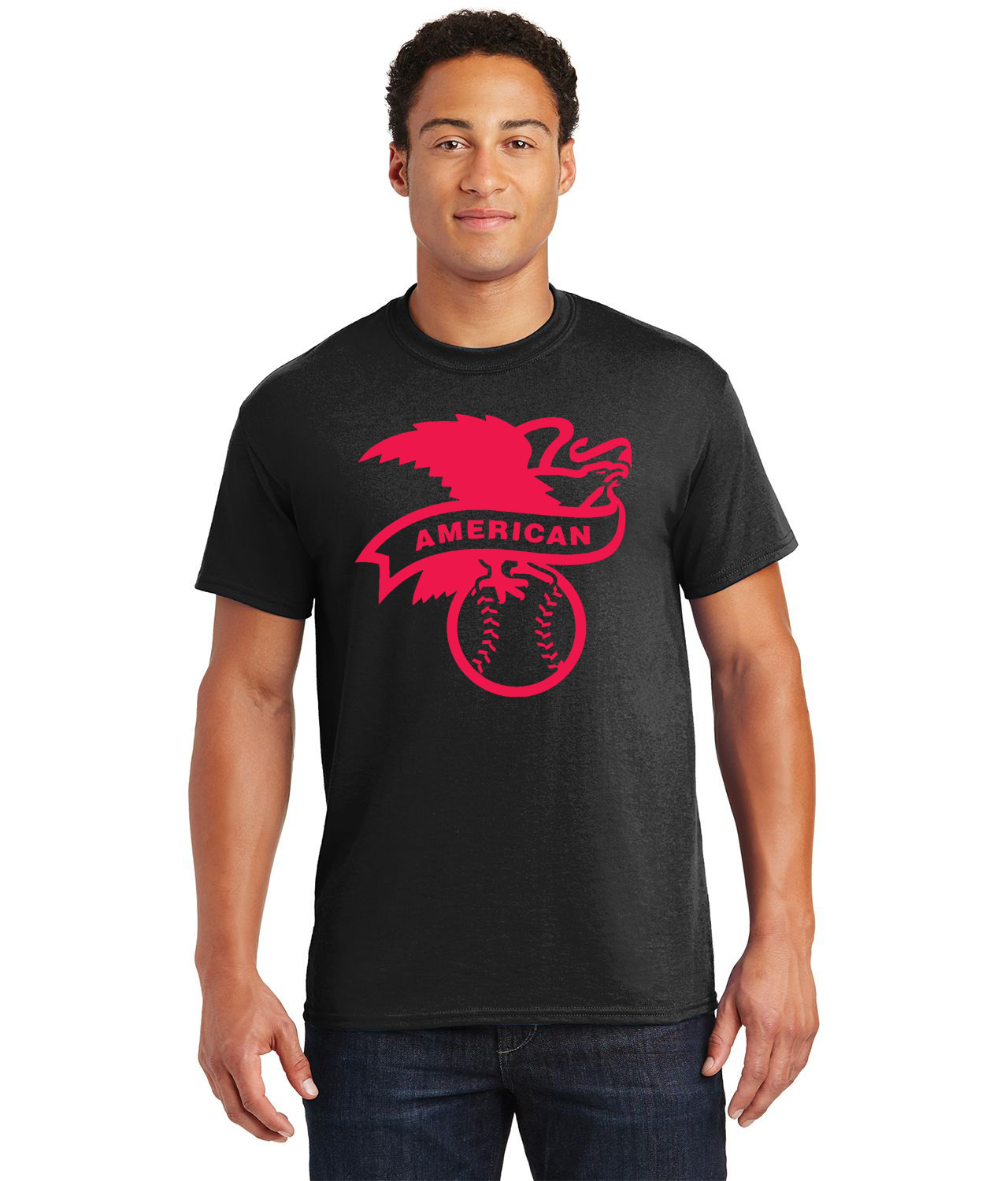 American Baseball League 1998 Red Baseball Logo Customized Design on  Unisex Tshirt Tee