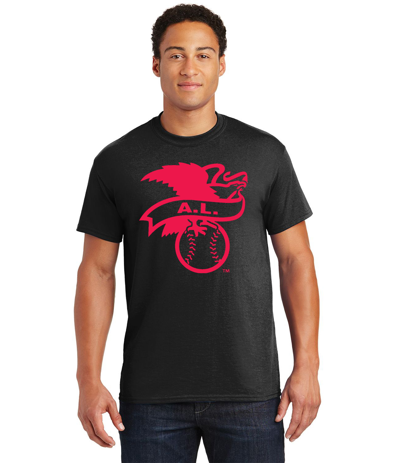 American Baseball League 1998 Red A.L. Baseball Logo Customized Design on  Unisex Tshirt Tee