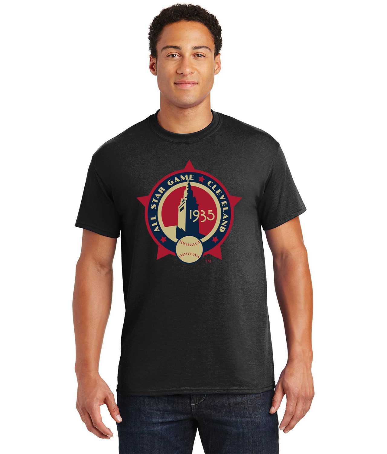 1935 MLB All-Star Game Municipal Stadium Cleveland Ohio Baseball Logo Customized Design on  Unisex Tshirt Tee