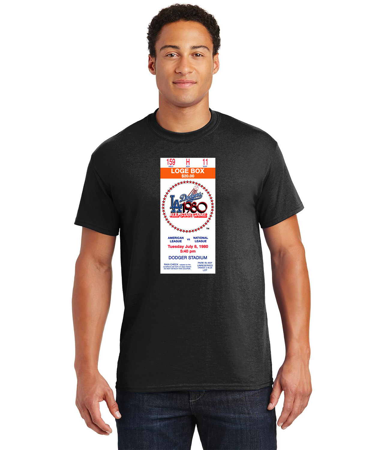 1980 MLB All-Star Game Dodger Stadium Los Angeles CA Baseball Logo Customized Design on  Unisex Tshirt Tee
