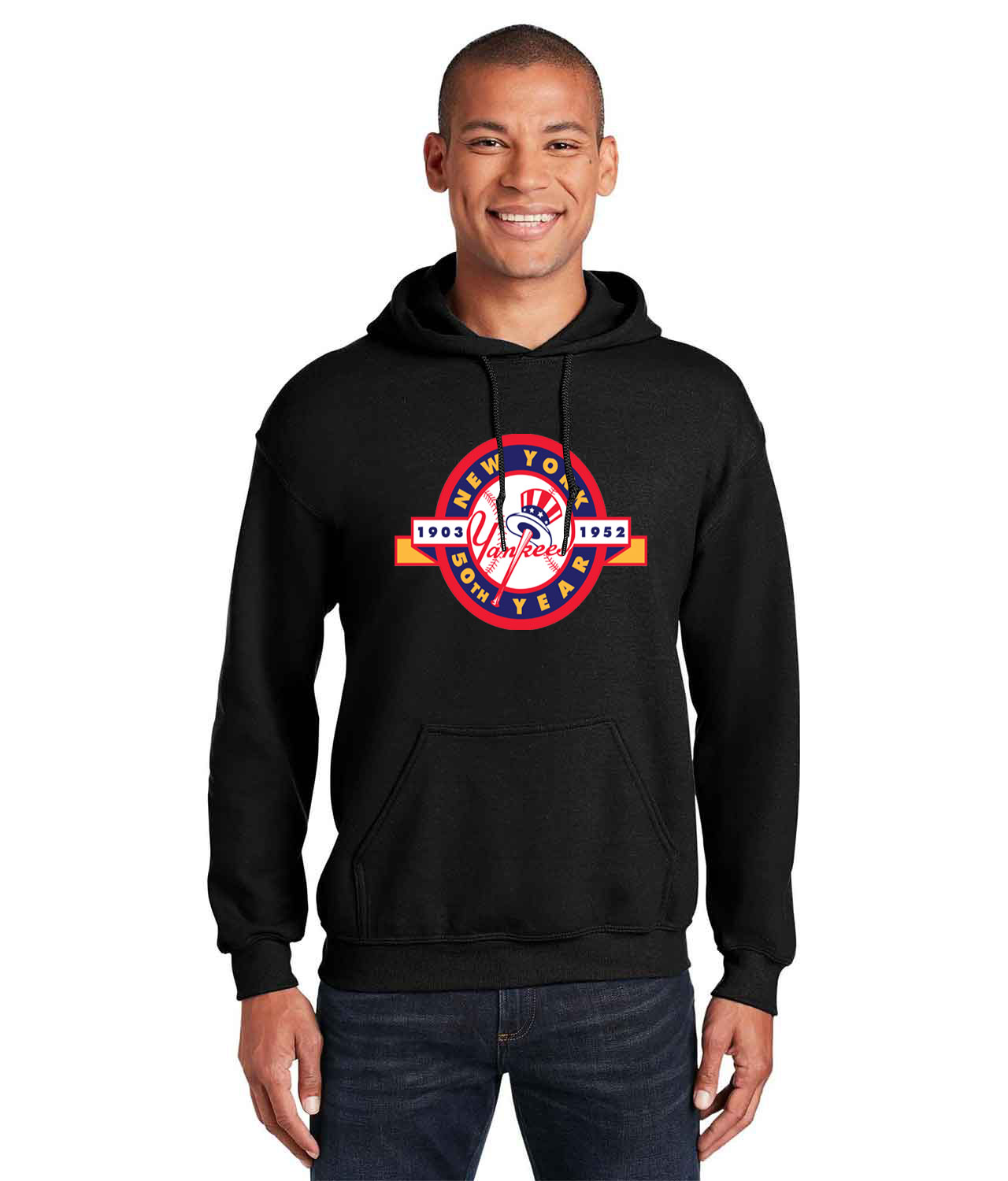 50th Anniversary Of The New York Yankees Baseball Logo Customized Design on Unisex Hooded Sweatshirt