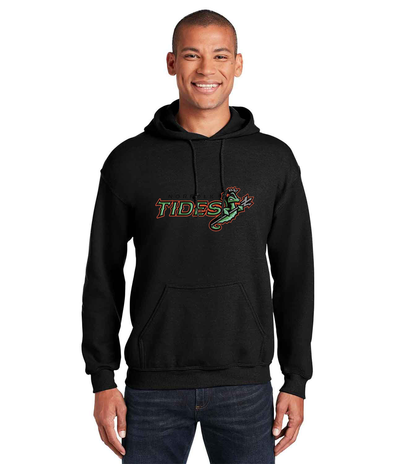 Norfolk Tides Baseball Logo Customized Design on Unisex Hooded Sweatshirt