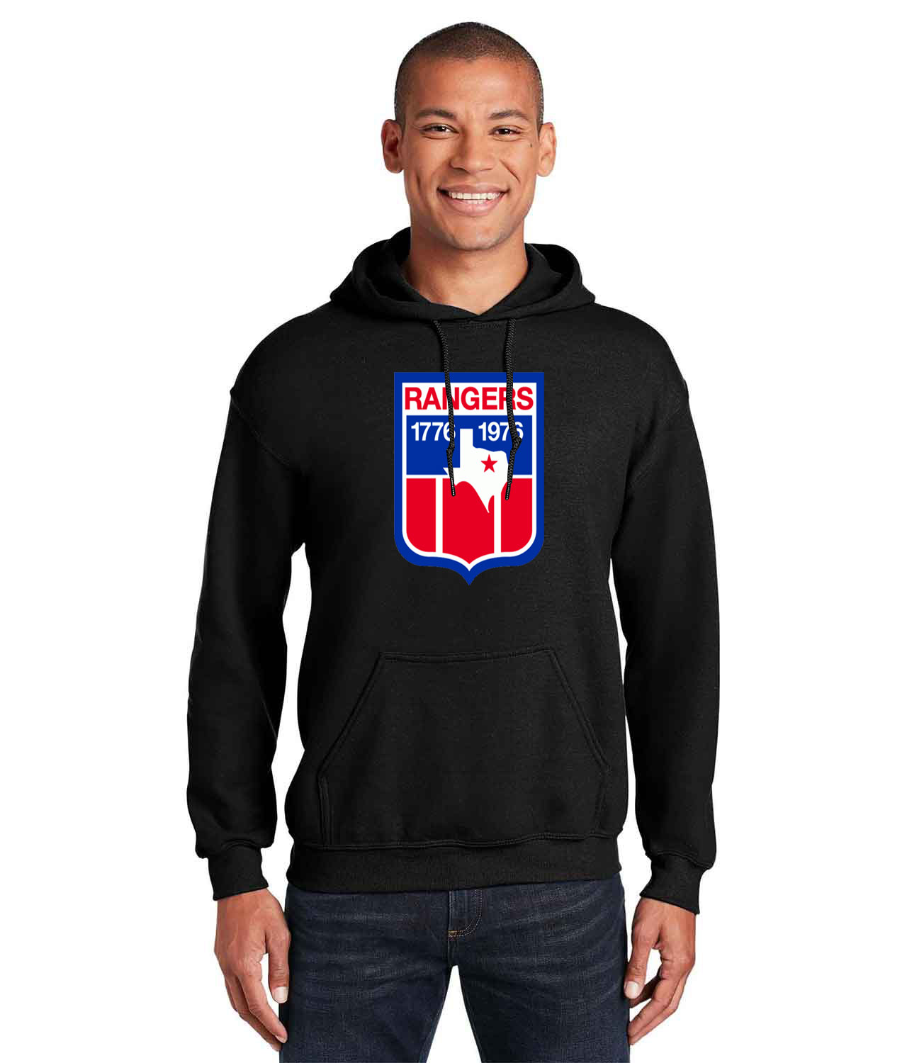 Texas Rangers 1976 Baseball Logo Customized Design on Unisex Hooded Sweatshirt