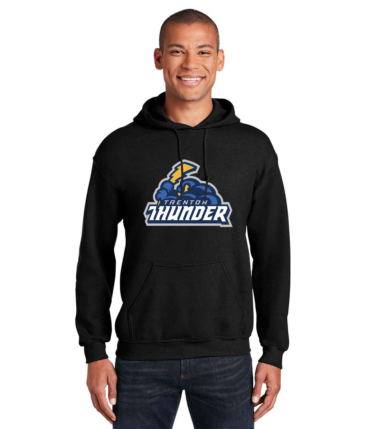 Trenton Thunder Baseball Logo Customized Design on Unisex Hooded Sweatshirt