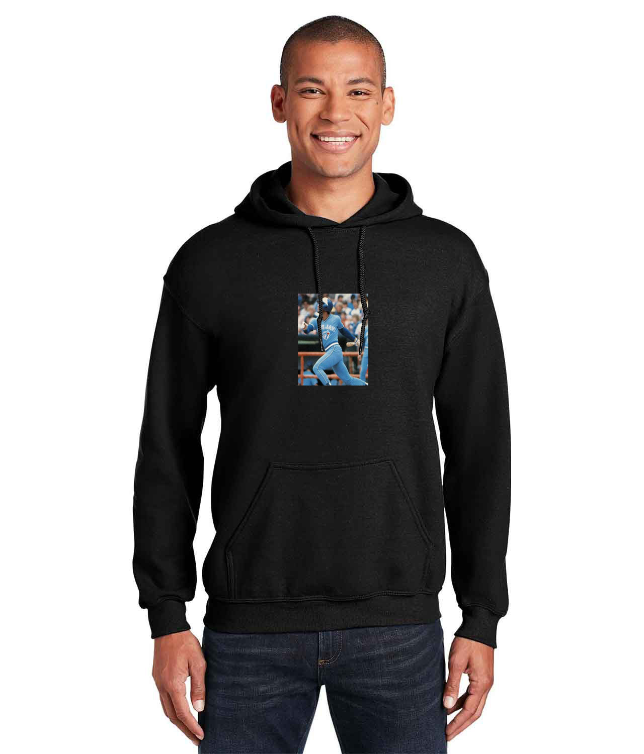 1983 Damaso Garcia Toronto Blue Jays Photo Baseball Logo Customized Design on Unisex Hooded Sweatshirt